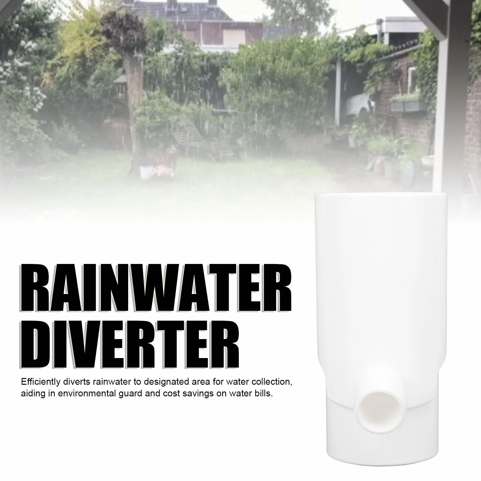 Sistema de recolección de agua de lluvia, desviador redondo de 8 cm, kit de plástico