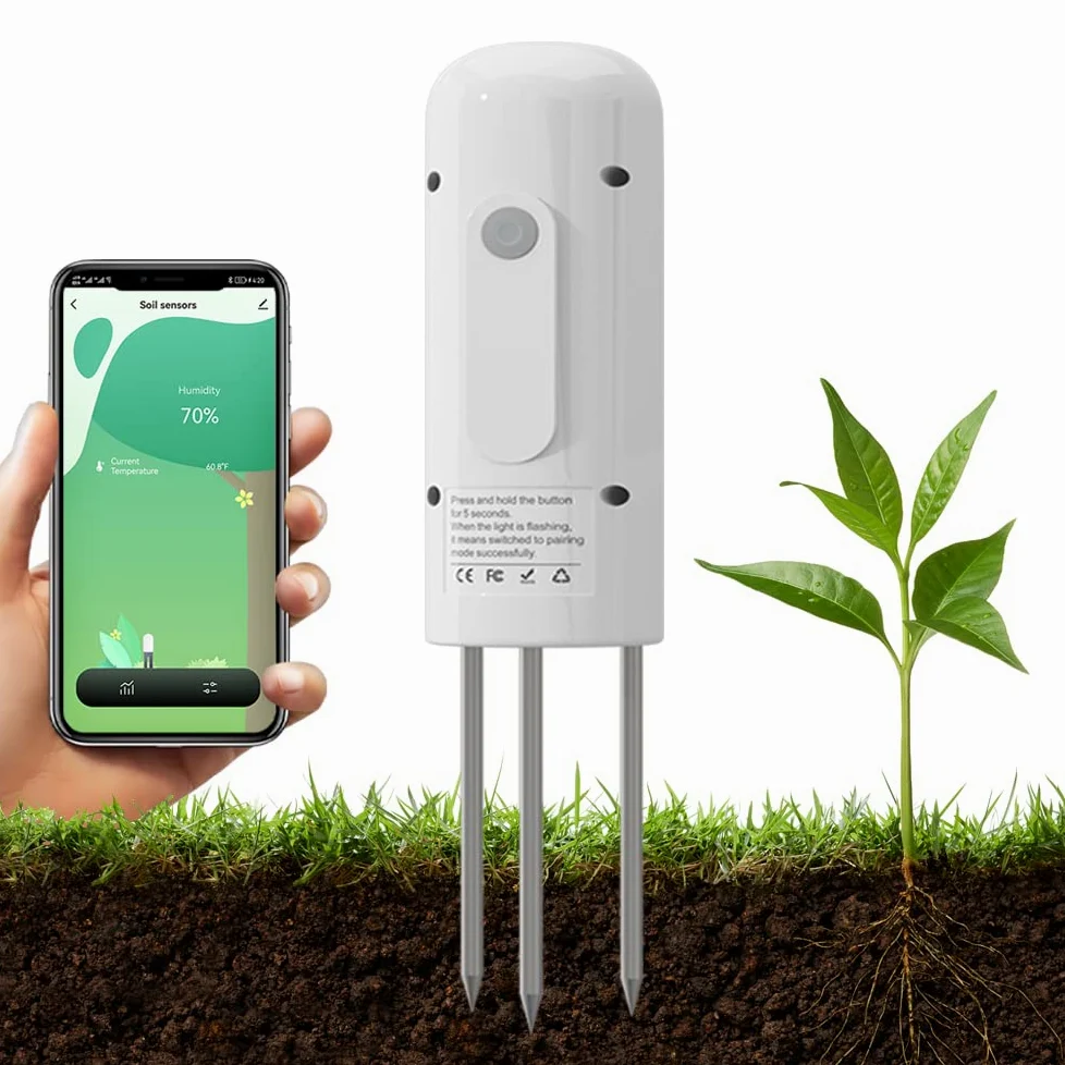 ZIGBEE Medidor de humedad y temperatura del suelo de jardín, sensor impermeable al aire libre, probador de humedad de plantas, compatible con la aplicación TUYA Smart