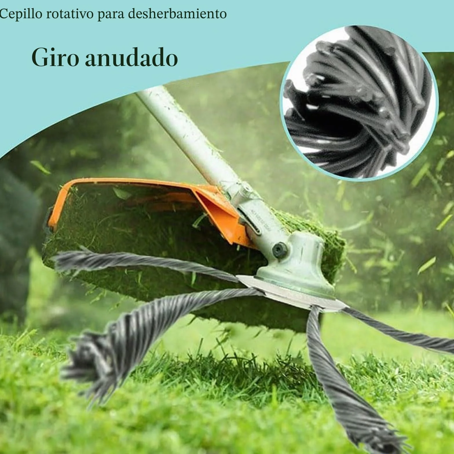 Cabezal desbrozadora alambre acero para cortacésped gasolina 6 unidades
