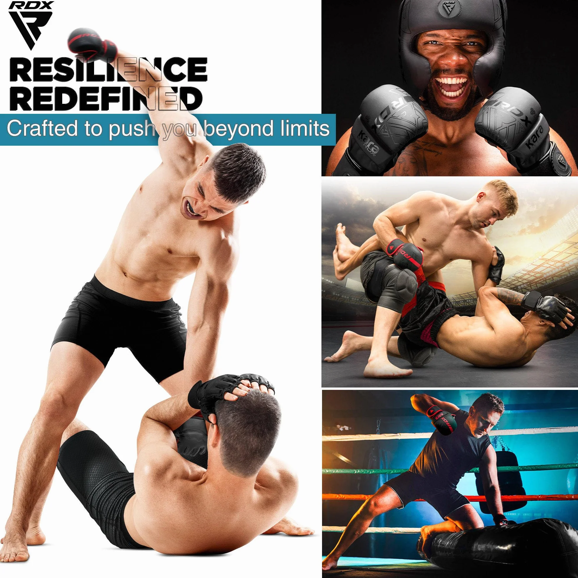 RDX Rękawice MMA Grappling Trening, Maya Hide Skóra Kara Sparring Boks Muay Thai Kickboxing Krav Maga
