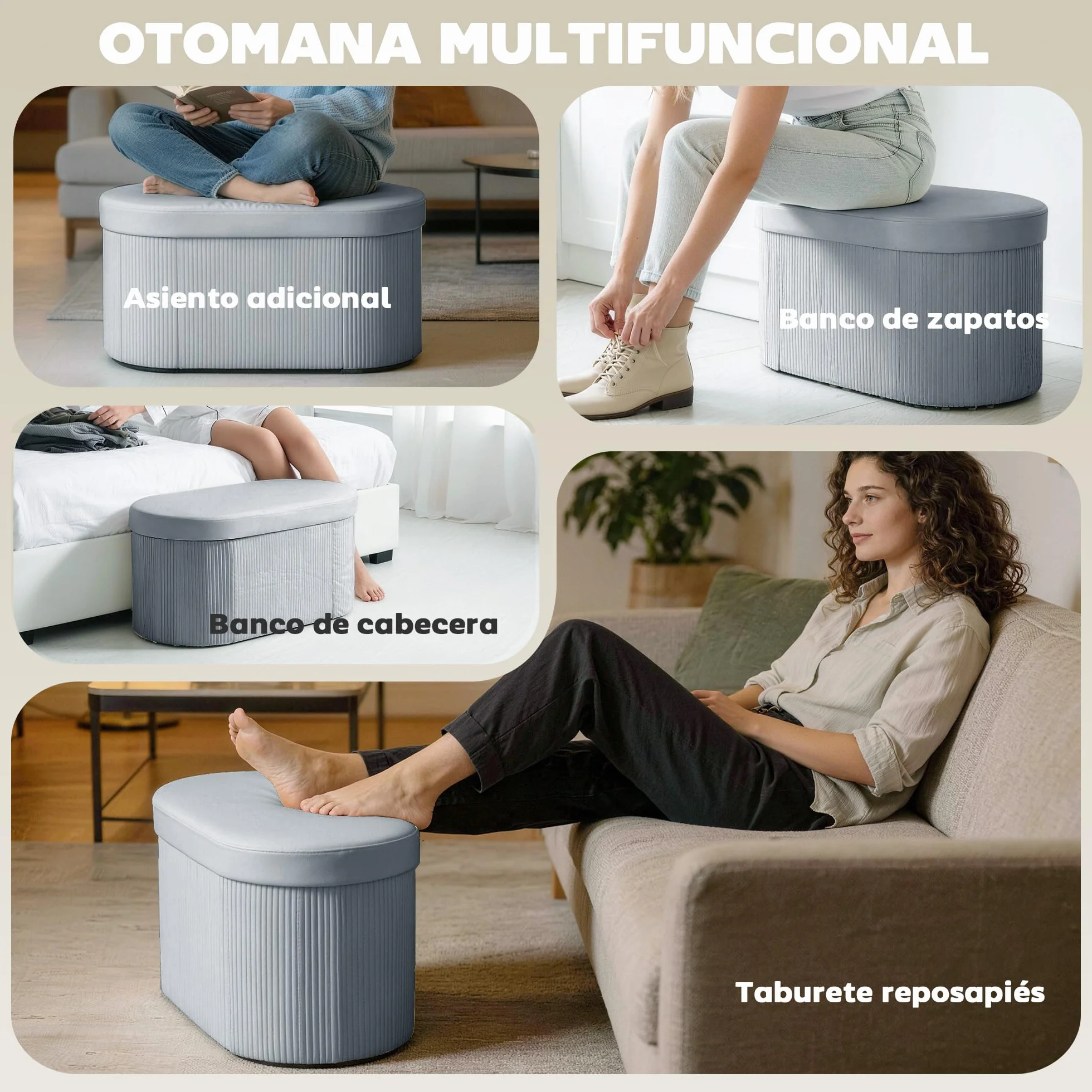 HOMCOM Baúl Almacenaje Plegable 72L 76x38x35 cm Terciopelo Gris Oscuro