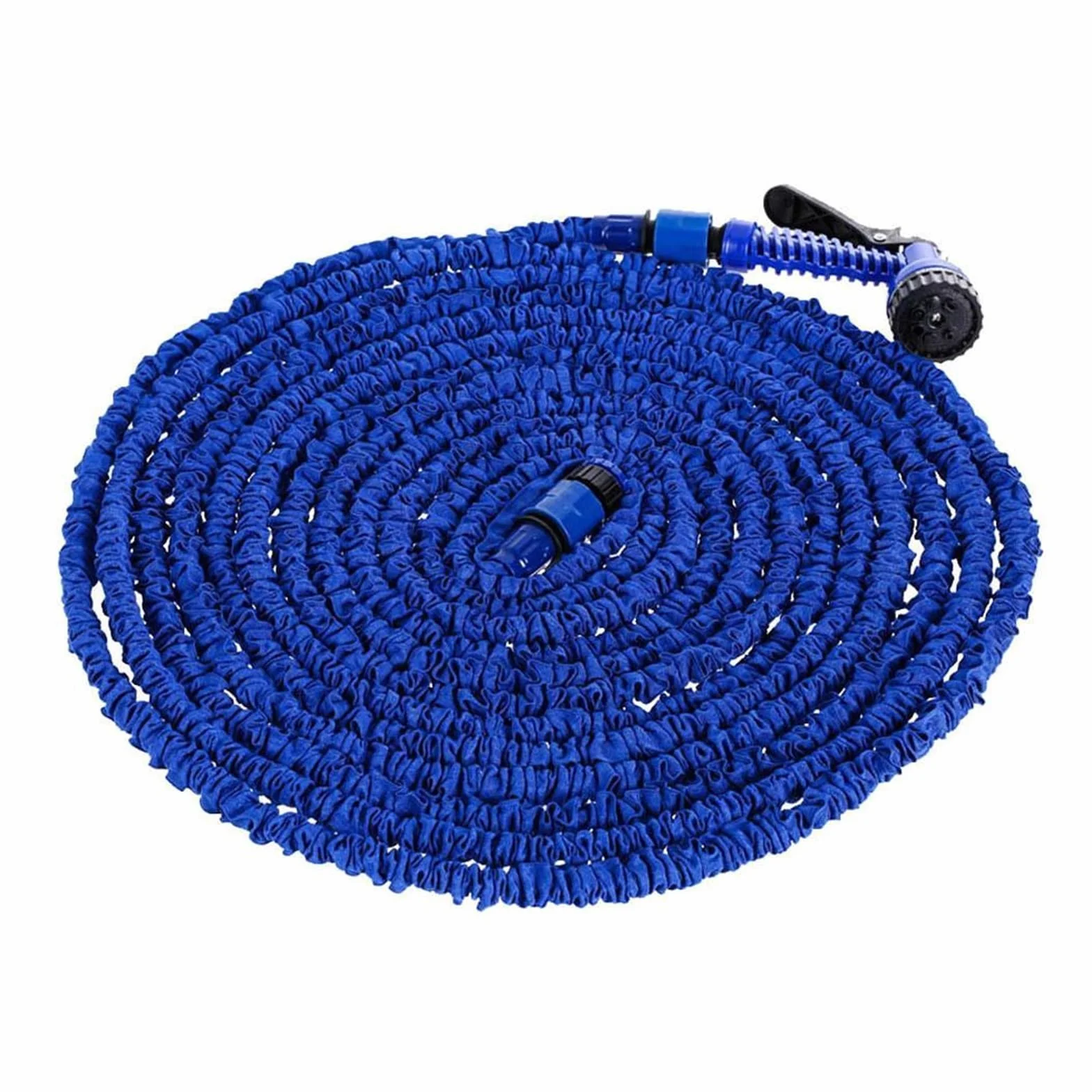 Pistola pulverizadora con manguera Boquilla, Manguera de jardín tela expandible con rociador, multicolor, 25-200 pies(Blue,200ft)