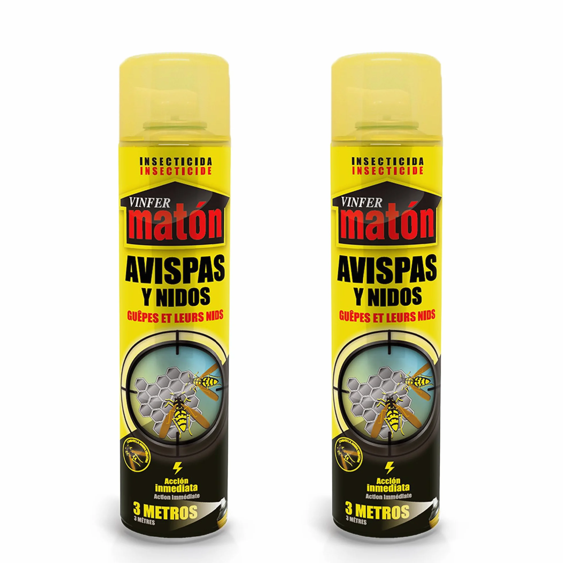 VINFERMATON Insecticida Avispas y Avisperos Exterior Pack 2×600 ml Antiavispas Alcance 4 m Acción Inmediata Profesional