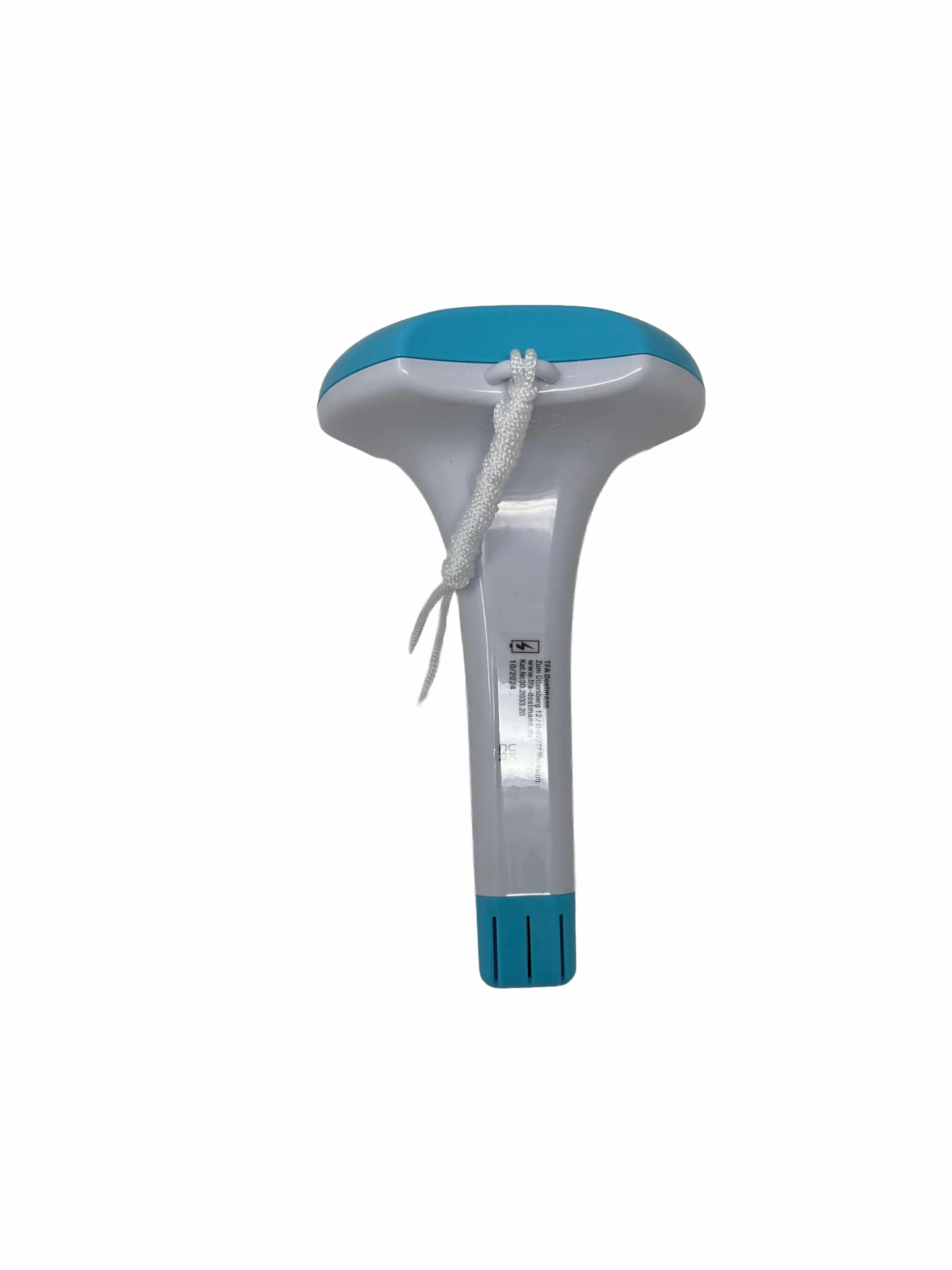 TFA Dostmann Termómetro digital para piscina 30.2033.20, solar, flotante, blanco y turquesa