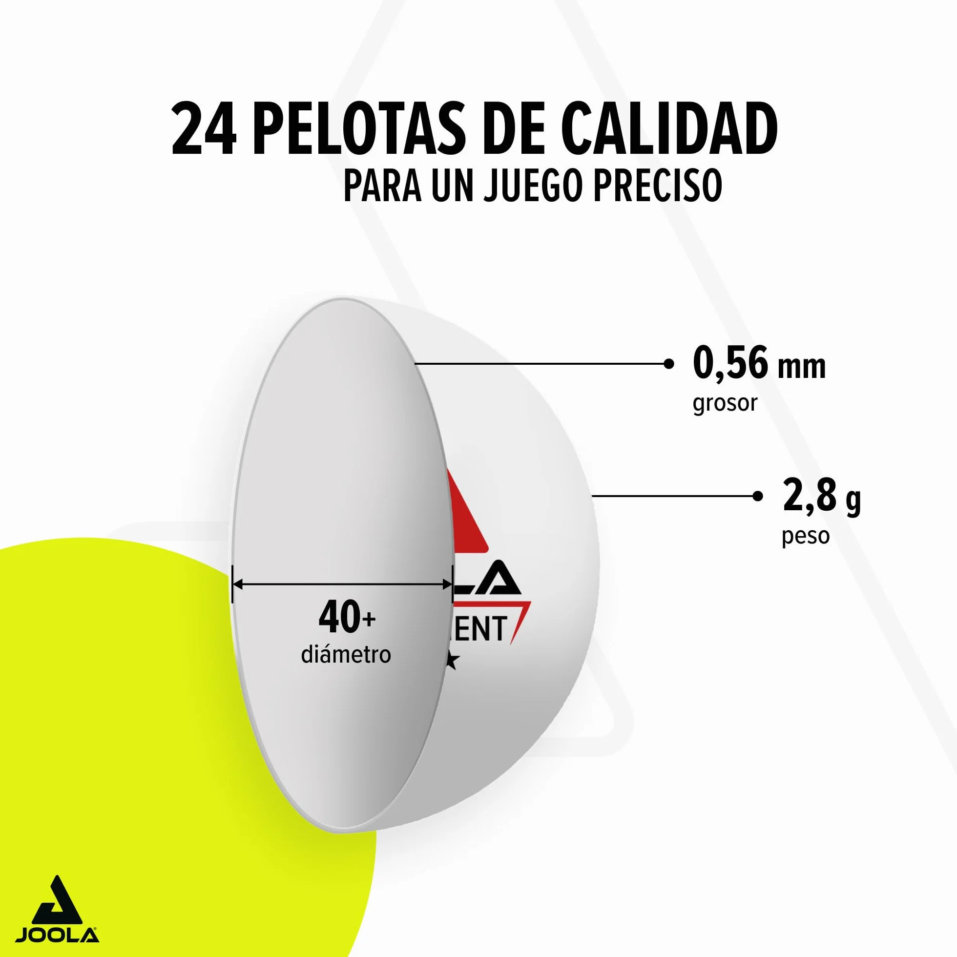 JOOLA Pelotas de Ping Pong 40 mm 3 Estrellas Blanco Interiores Exteriores