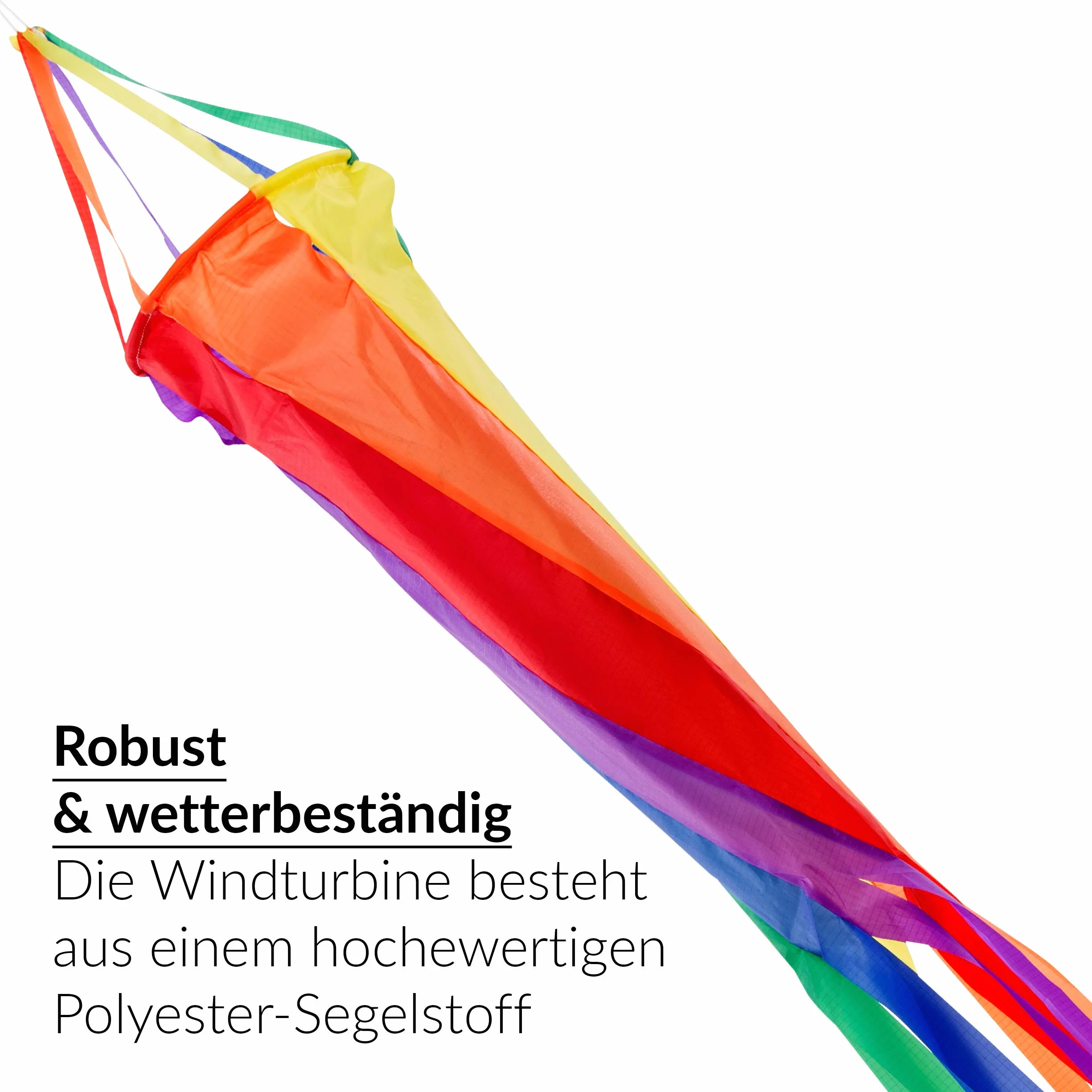 Wolkenstürmer® Carillón de viento arco iris resistente a los rayos UV para jardín 120 cm aluminio