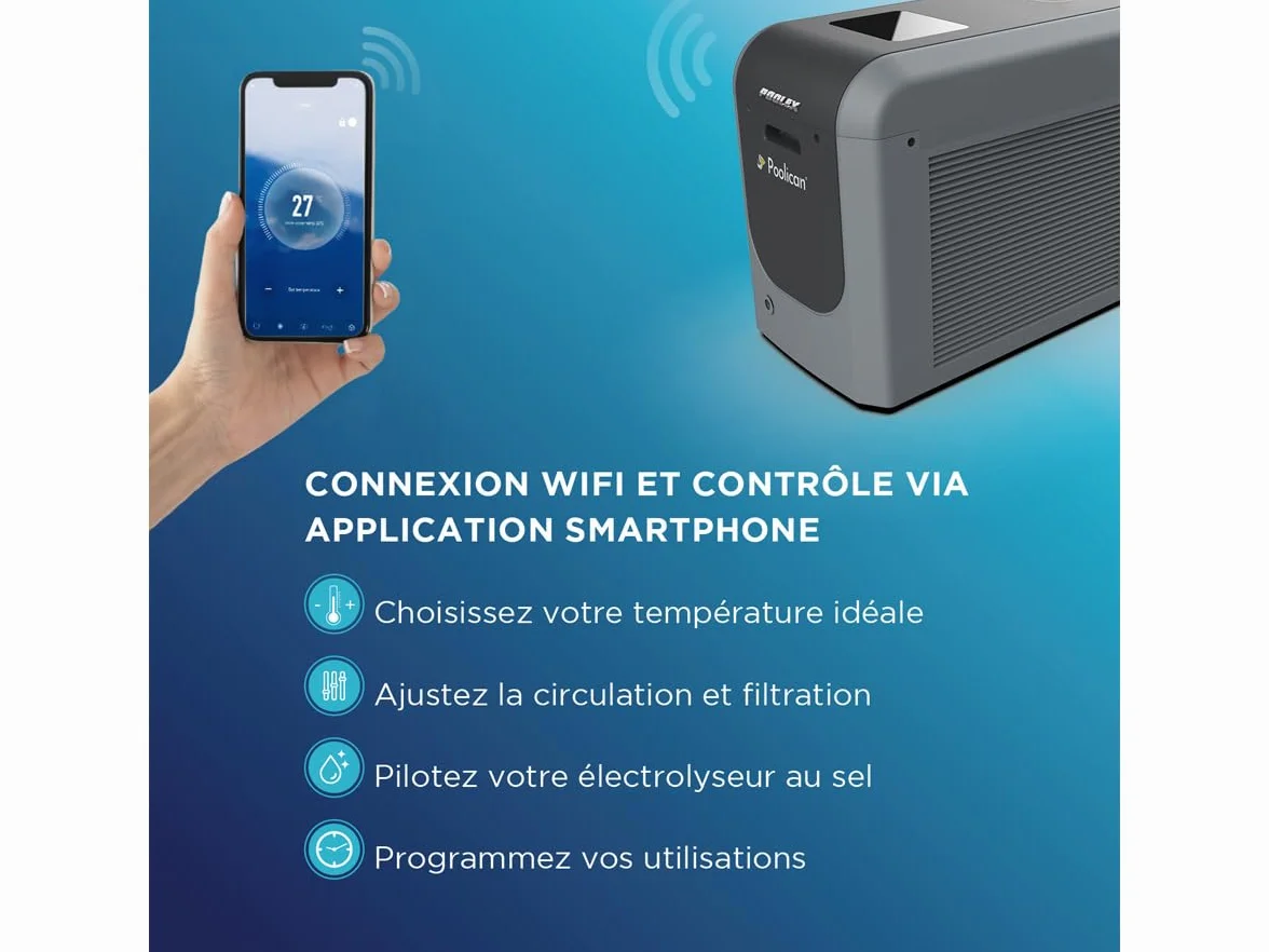 Poolex Bomba de calor Poolican centralizada conectada para piscina 25m3