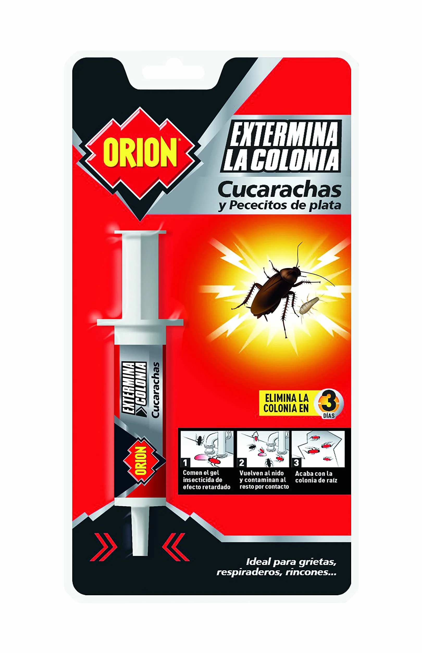 Orion Jeringa Mata Cucarachas Gel 8g Acción Prolongada