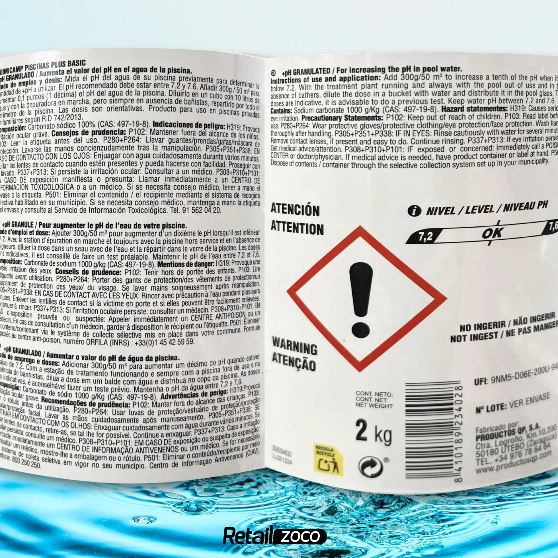 Incrementador de pH Granular 2 kg para Piscina