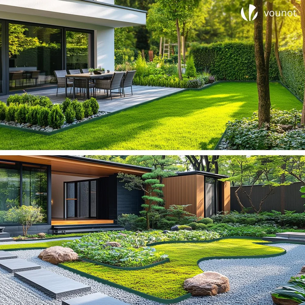 VOUNOT® Borde Jardín Flexible PVC Delimitadores Bordes 40m Altura 5cm Verde
