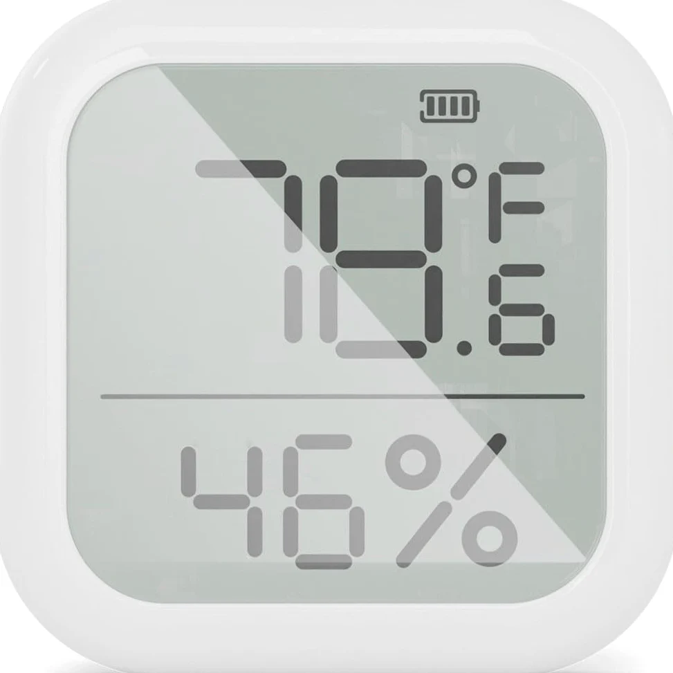 Paquete de 2 termómetros inteligentes ZIGBEE con sensor de temperatura y humedad LCD para control de aplicación TUYA, monitor remoto y automatización para invernadero del hogar, color blanco