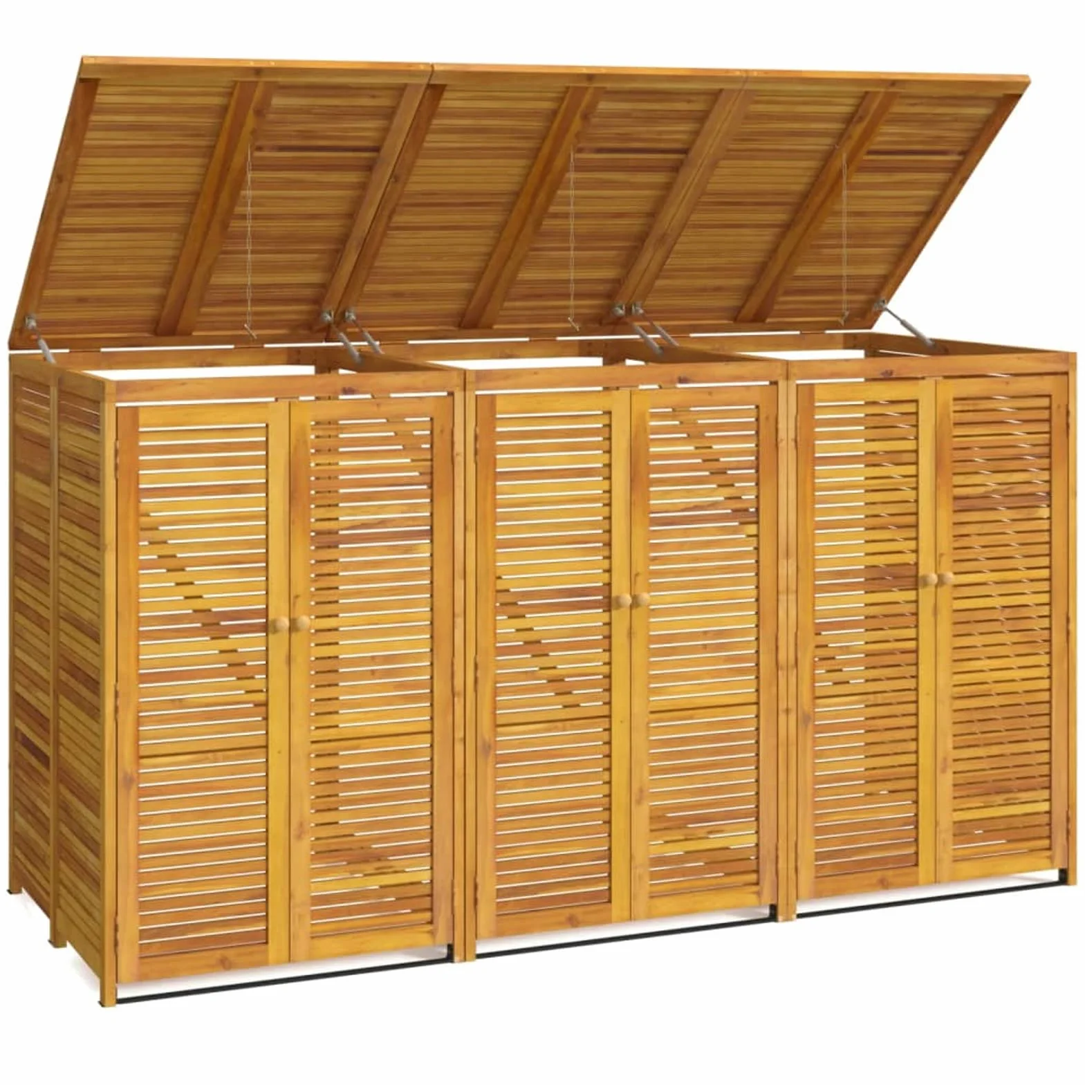 Cobertizo para Cubo de Basura de Madera Maciza de Acacia 210 x 89 x 117 cm Exterior Jardín