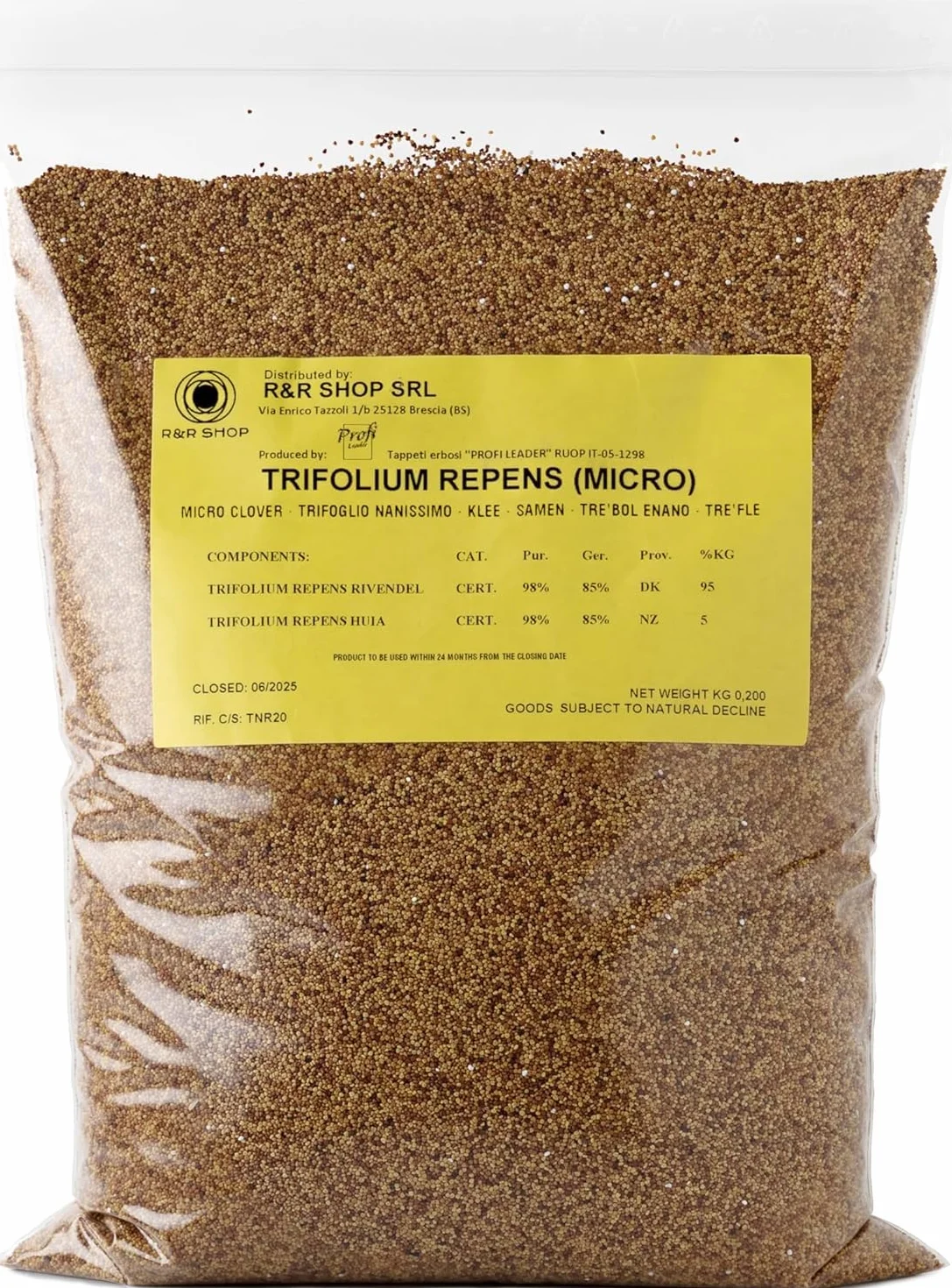 Semillas para Césped Trébol Enano Trifolium repens 900g 225m²