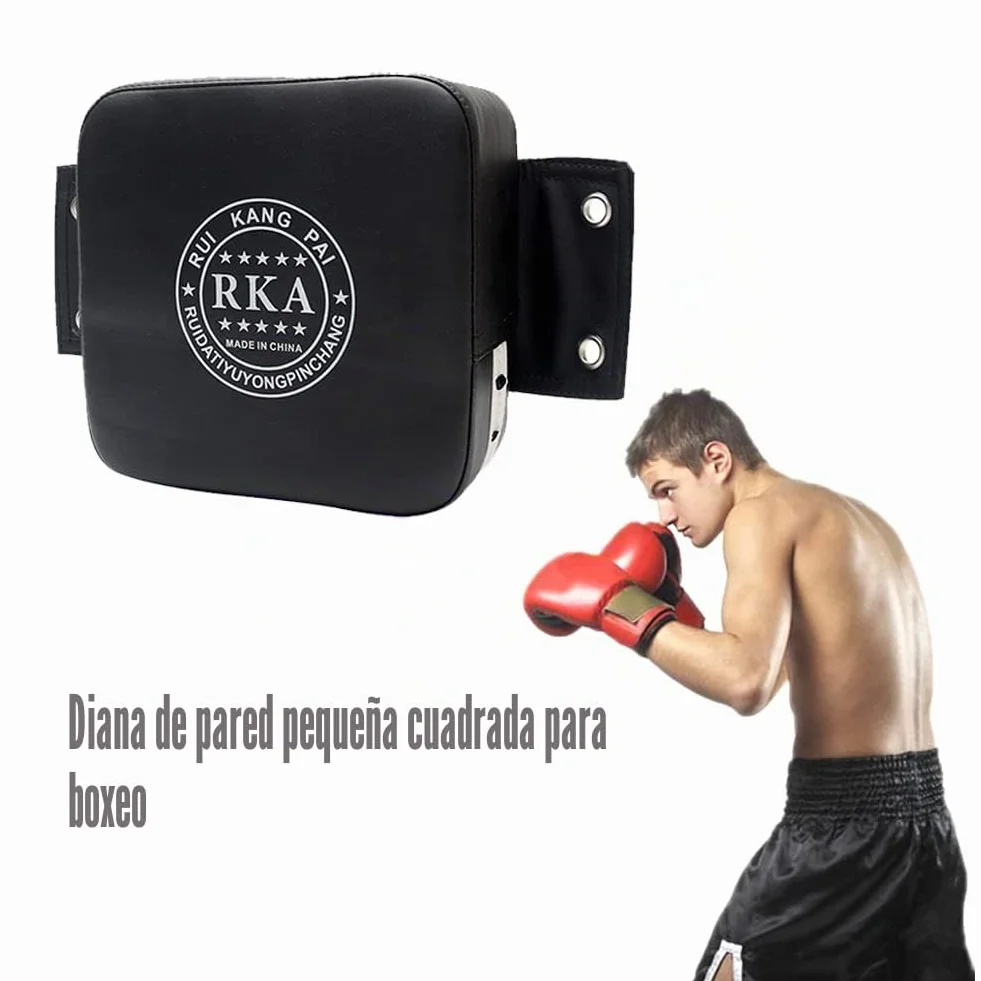 Almohadilla de Perforación de Pared, Bolsa de Boxeo Cuadrada, Accesorio de Entrenamiento para Muay Thai, Kickboxing, Artes Marciales (Negro)