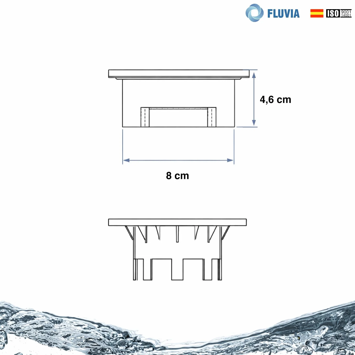 Sumidero Sifónico Vertical PVC 10x10 cm Rejilla Extraíble Antiolores Desagüe Exterior Alta Resistencia