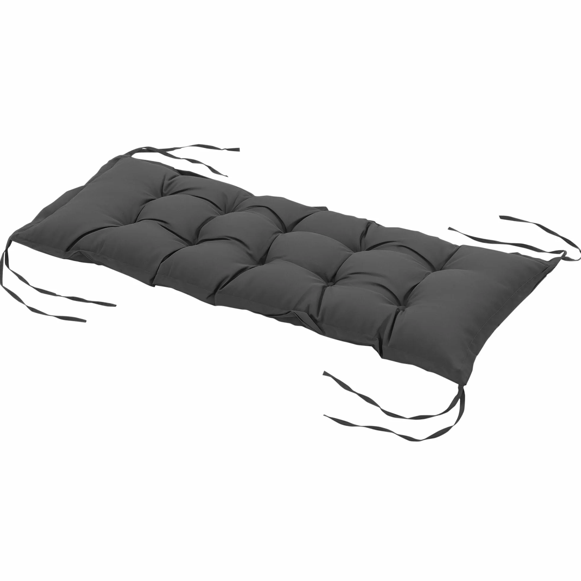 Outsunny Cojín para Banco de Jardín Acolchado 100x40x10 cm Cojín Rectangular para Interior y Exterior con Relleno Grueso y Cintas de Sujeción Gris Oscuro