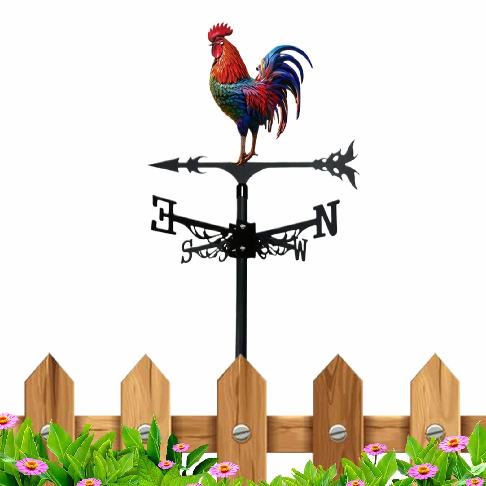 Veletas de hierro para montaje en techo decoración de patio gallo viento exterior jardín