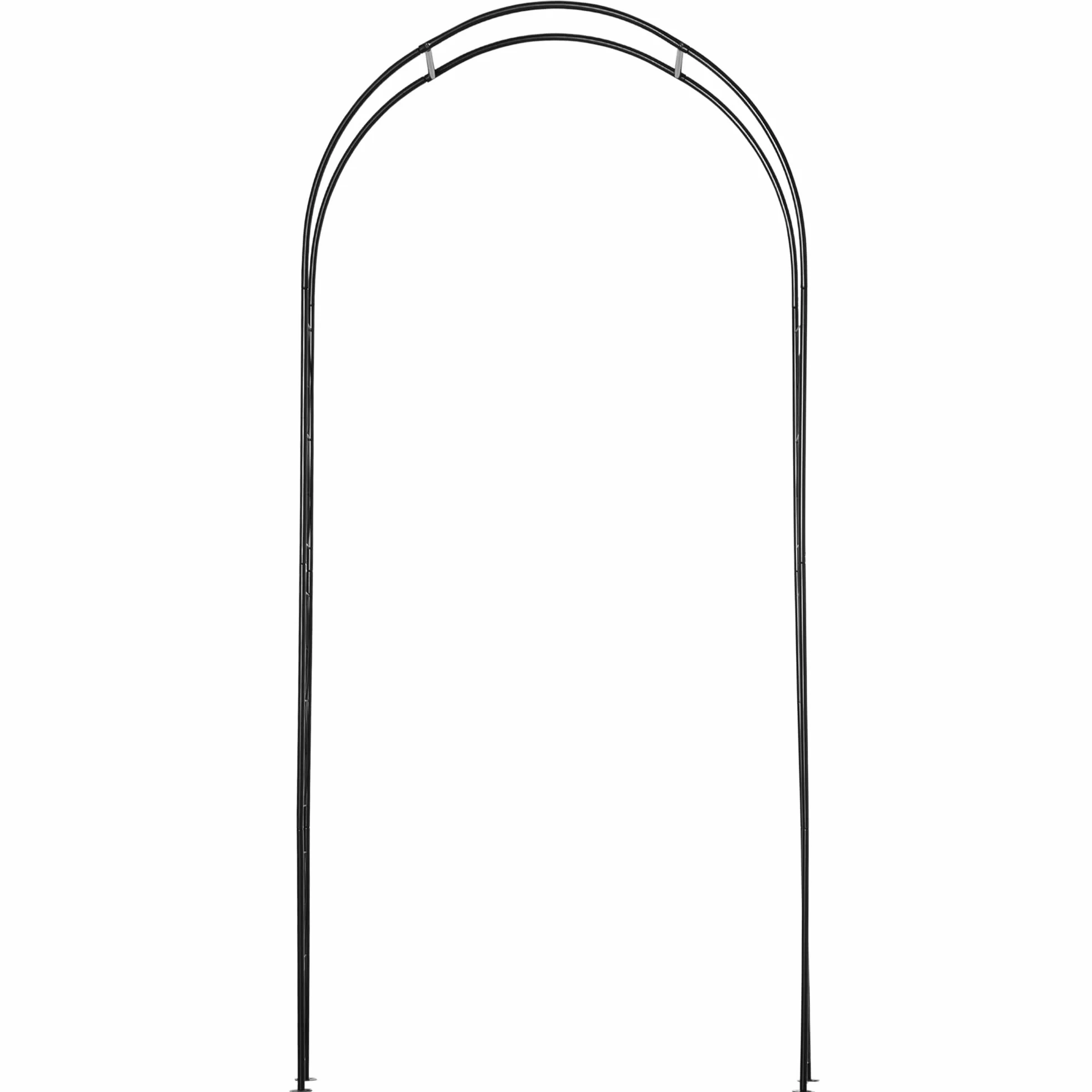 Outsunny Arco de Jardín de Metal Arco de Rosas Arco de Boda Diseño Enrejado para Plantas Trepadoras para Decoración Patio Terraza 114x30x230 cm Negro