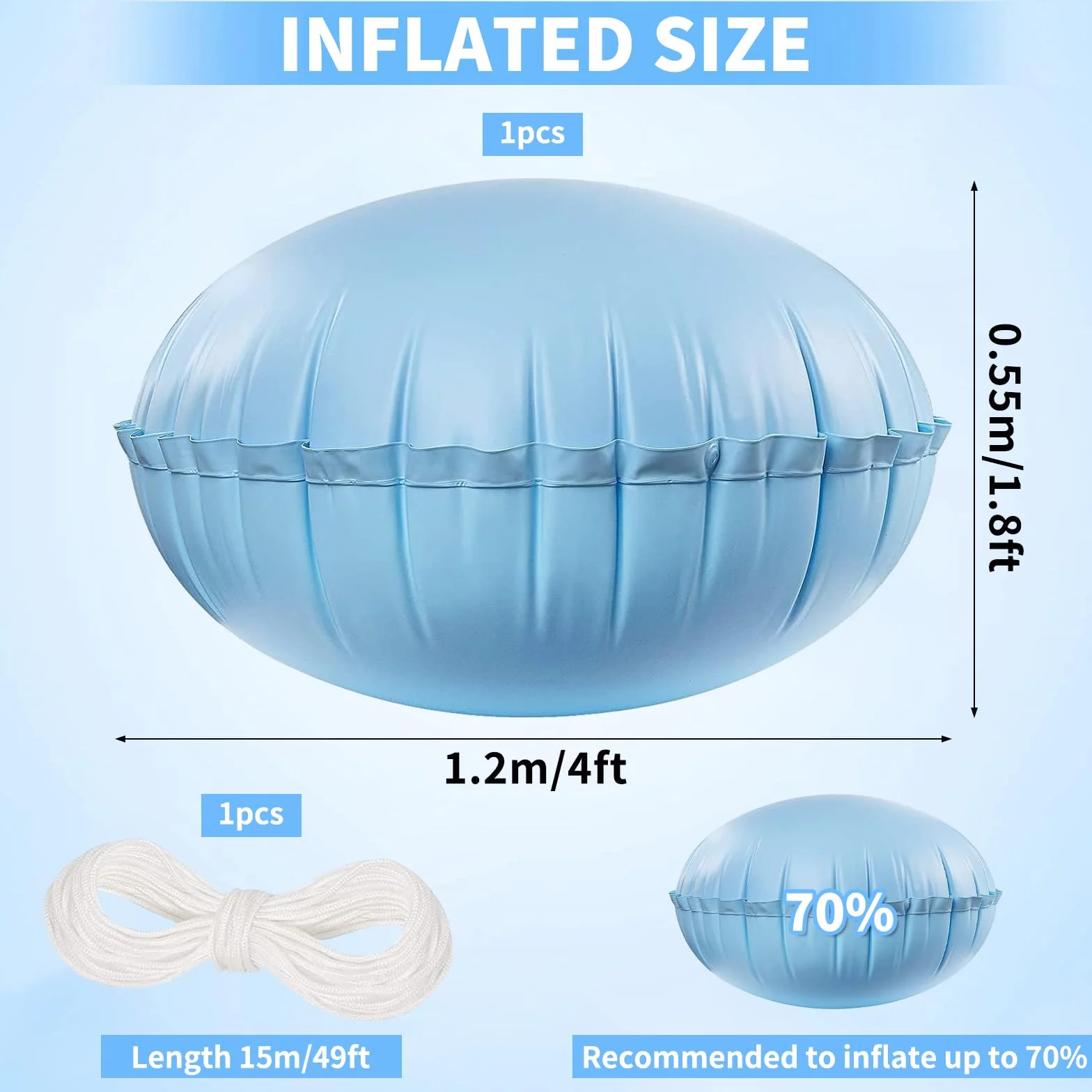 Cojín de Piscina Invierno DAZZTIME Cobertor Evitar Hojas