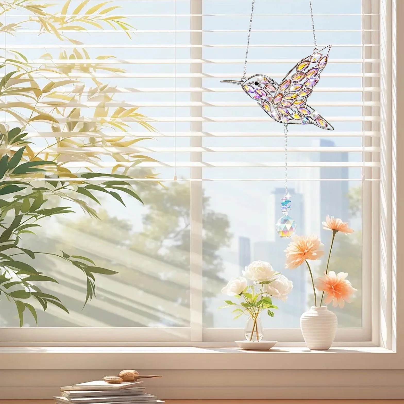 Atrapasueños de Colibrí, Colgante Decorativo para Ventana, Balcón, Jardín