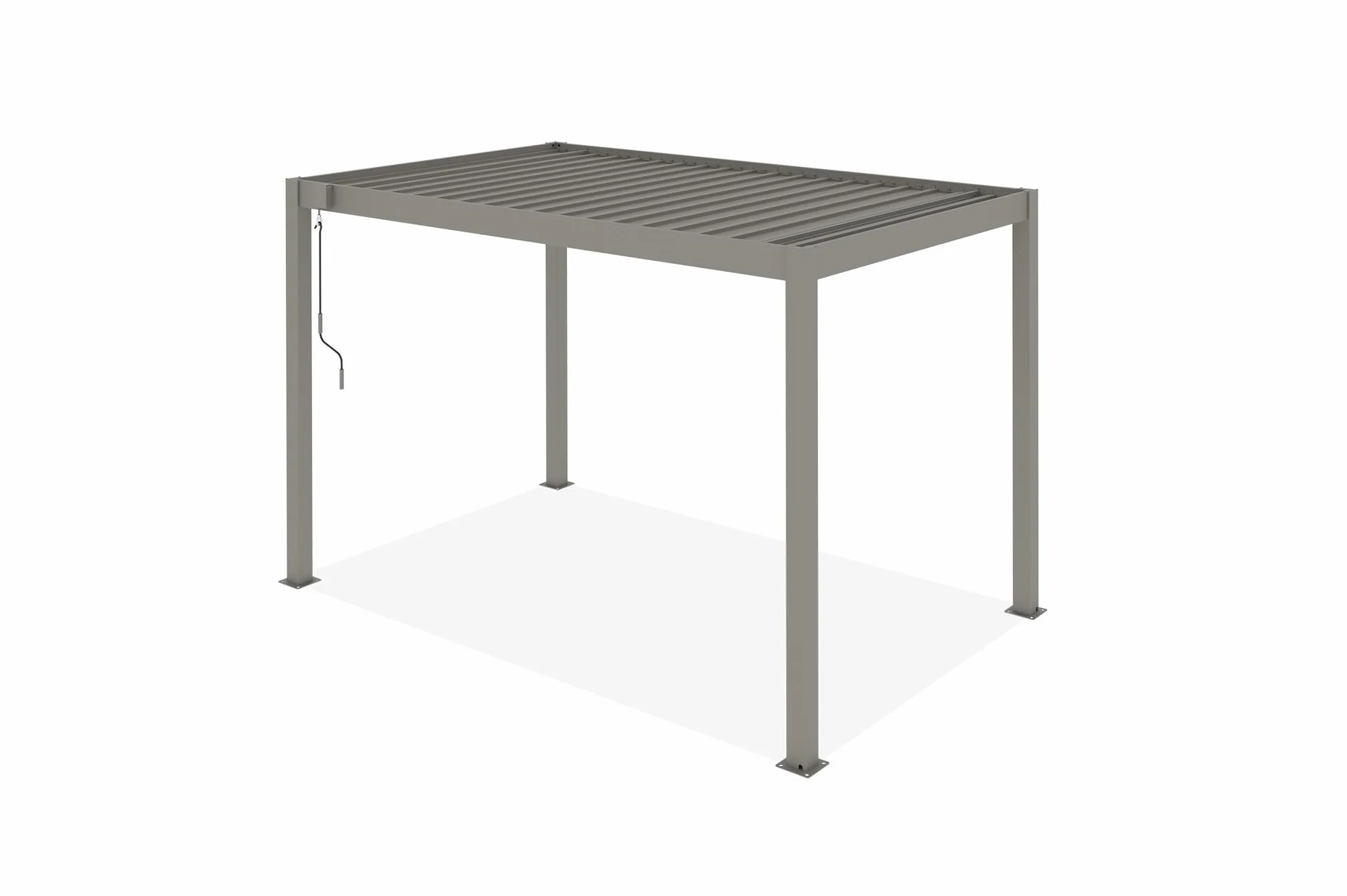 Pérgola Bioclimática Autoportante 297x195 cm 3x2 m 6 m² Aluminio Gris Topo Lamas Orientables 0-110° Acero Resistencia Viento 70 km/h Kit Completo