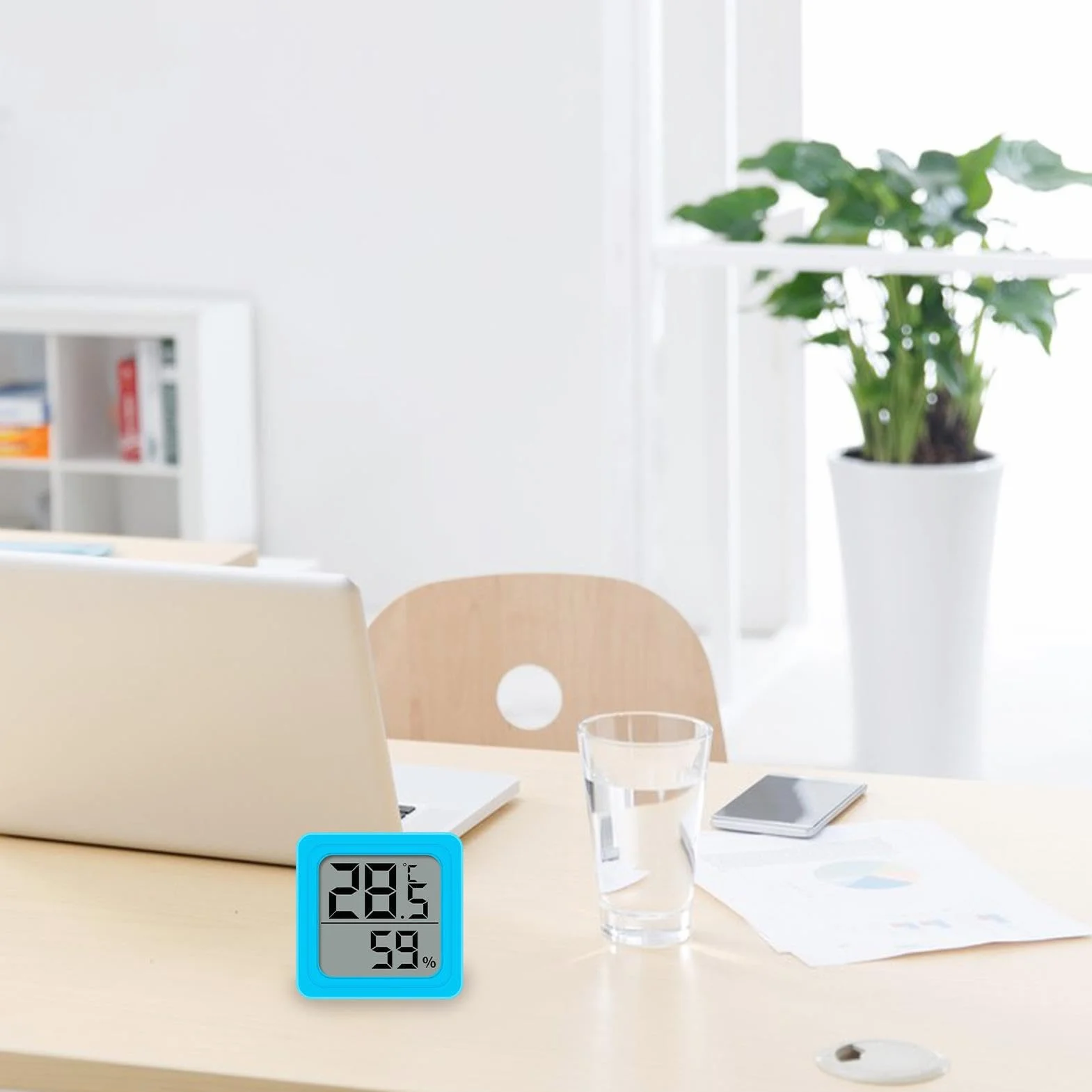 Higrómetro digital para interiores, medidor de humedad con sensor de temperatura de mesa alimentado por batería