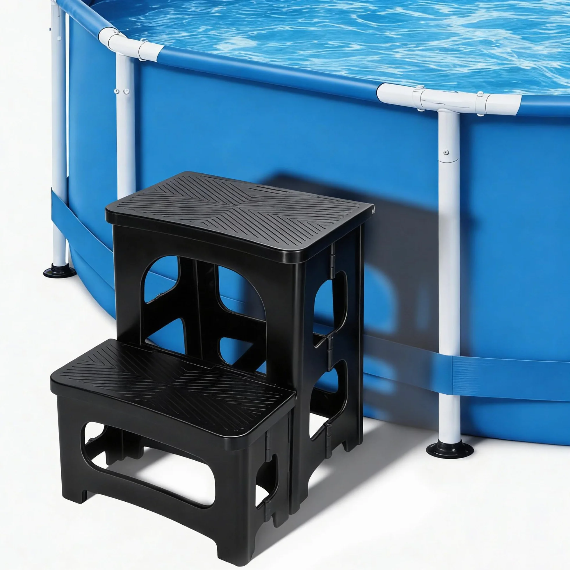 DECOHS Escalones Plegables para bañera de hidromasaje 2 peldaños Antideslizante Taburete Universal