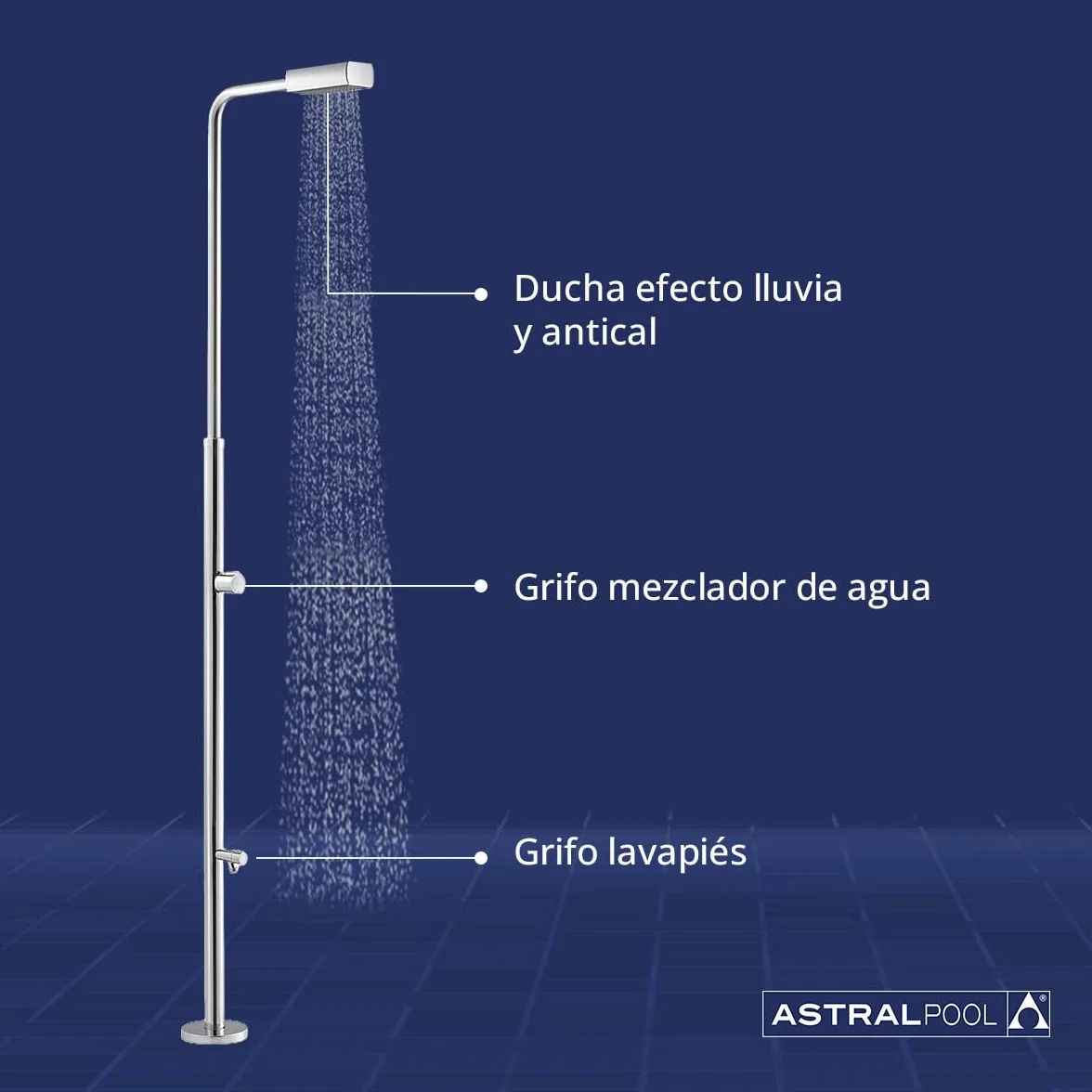 Astralpool Angel Piscina Ducha con Lavapies 52718