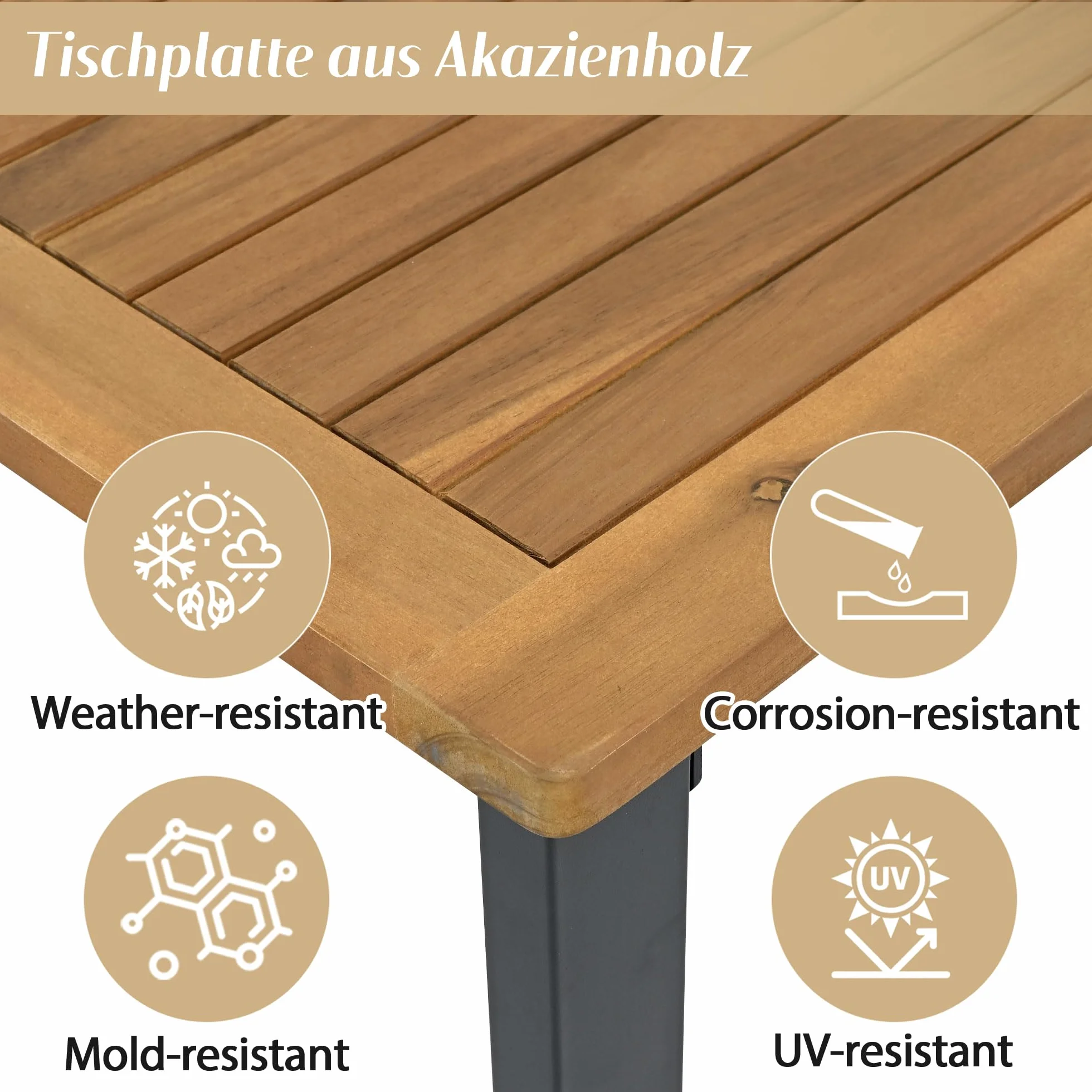 Soweiz Juego de muebles de jardín, 1 sofá de 3 plazas, 1 sofá de 2 plazas, 2 sofás de 1 plaza, mesa de centro y reposapiés, mesa de café y reposapiés, diseño sencillo, acero galvanizado, color beige
