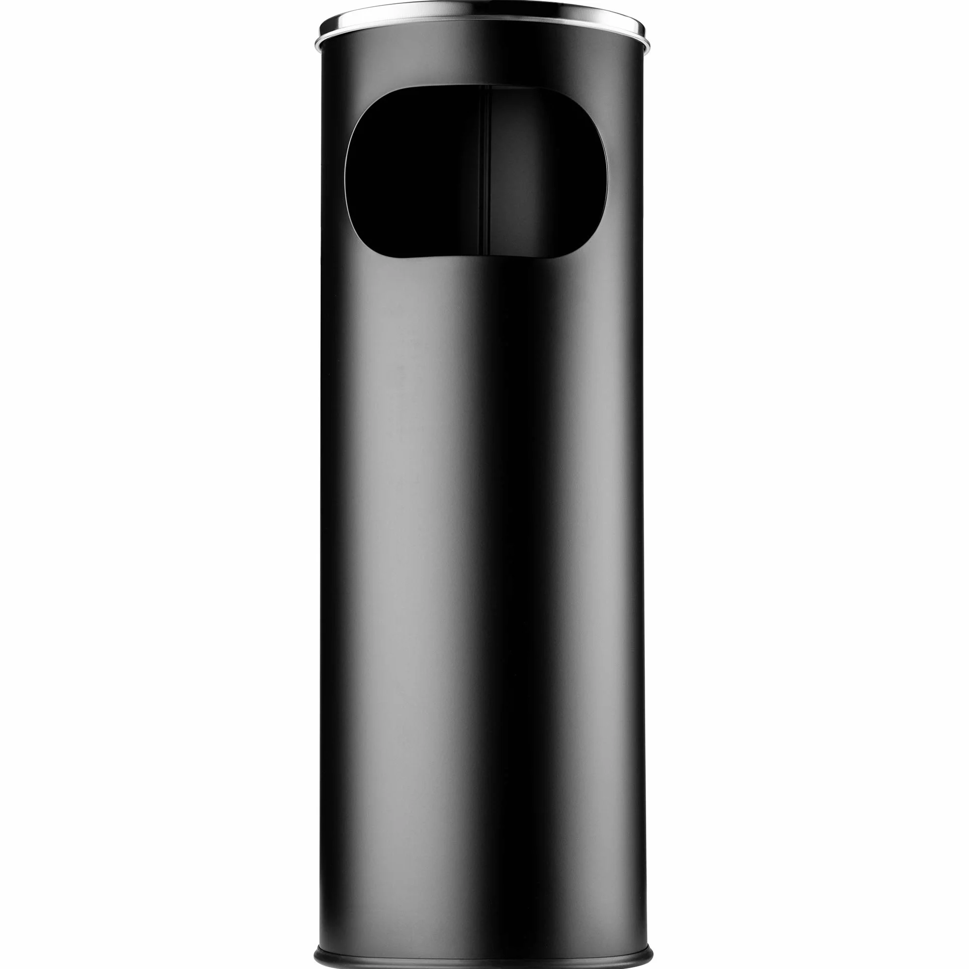 Cenicero de pie de acero inoxidable 18 L con cubo de basura para exteriores Negro 20 x 20 x 58 cm