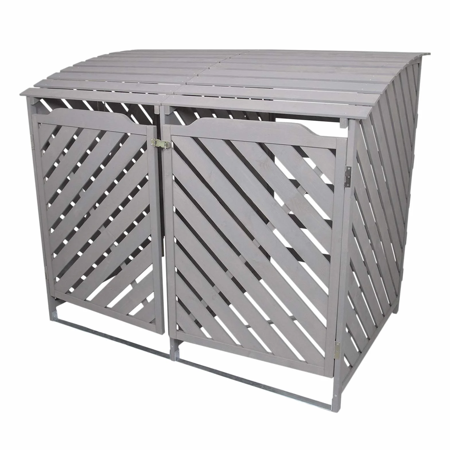 Cobertizo para Contenedor de Basura Gris 2x240L 122x149x92.5 cm Madera