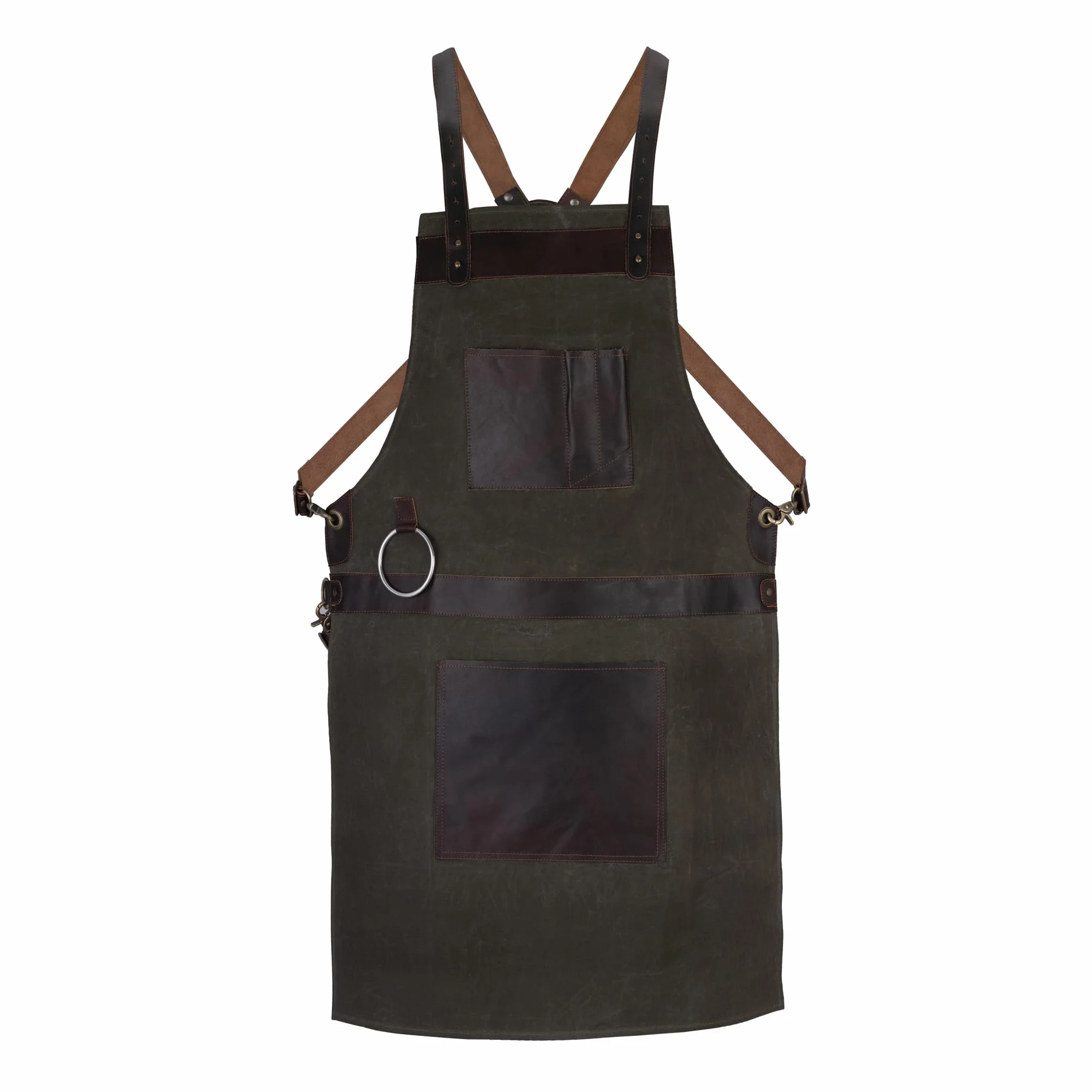Delantal de carnicero hecho a mano de lona azul encerada, delantal de carnicero, delantal de barbacoa, delantal de cocina, delantal de herrero, delantal de barbero, delantal de