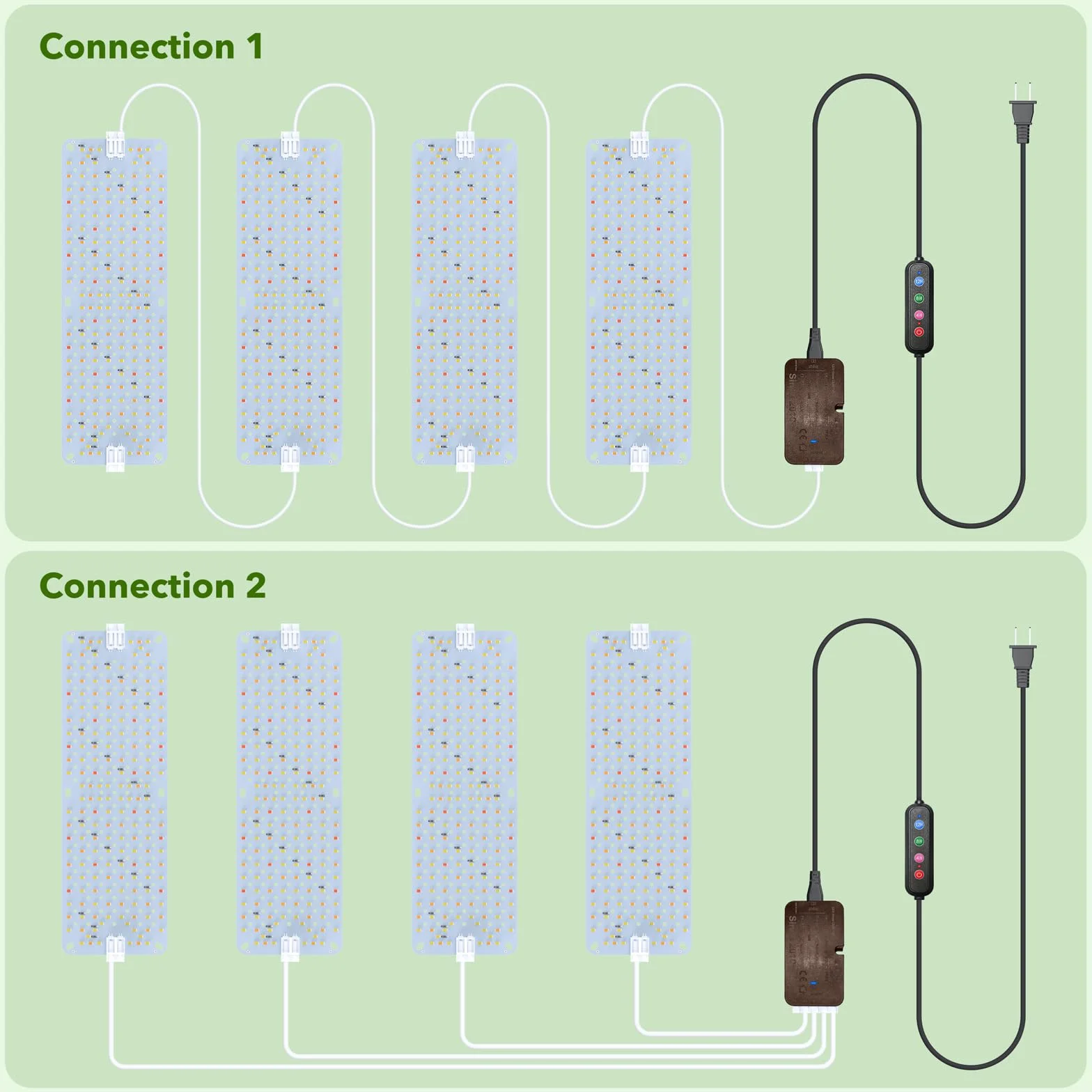 4Pack lámparas LED para plantas, luz de espectro completo para plantas de interior, panel de lámparas de cultivo con auto de 4/8/12 horas, luz de crecimiento para cultivo, vegetación y floración