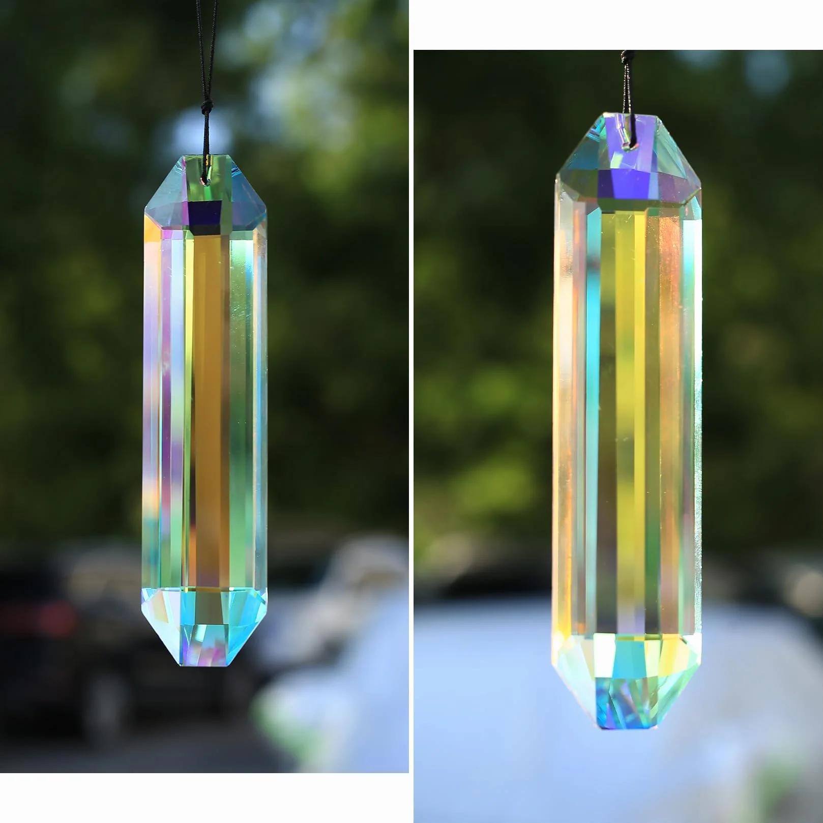 Atrapasoles Cristal Colgante Prisma Transparente Hexagonal para Decoración Ventana Hogar