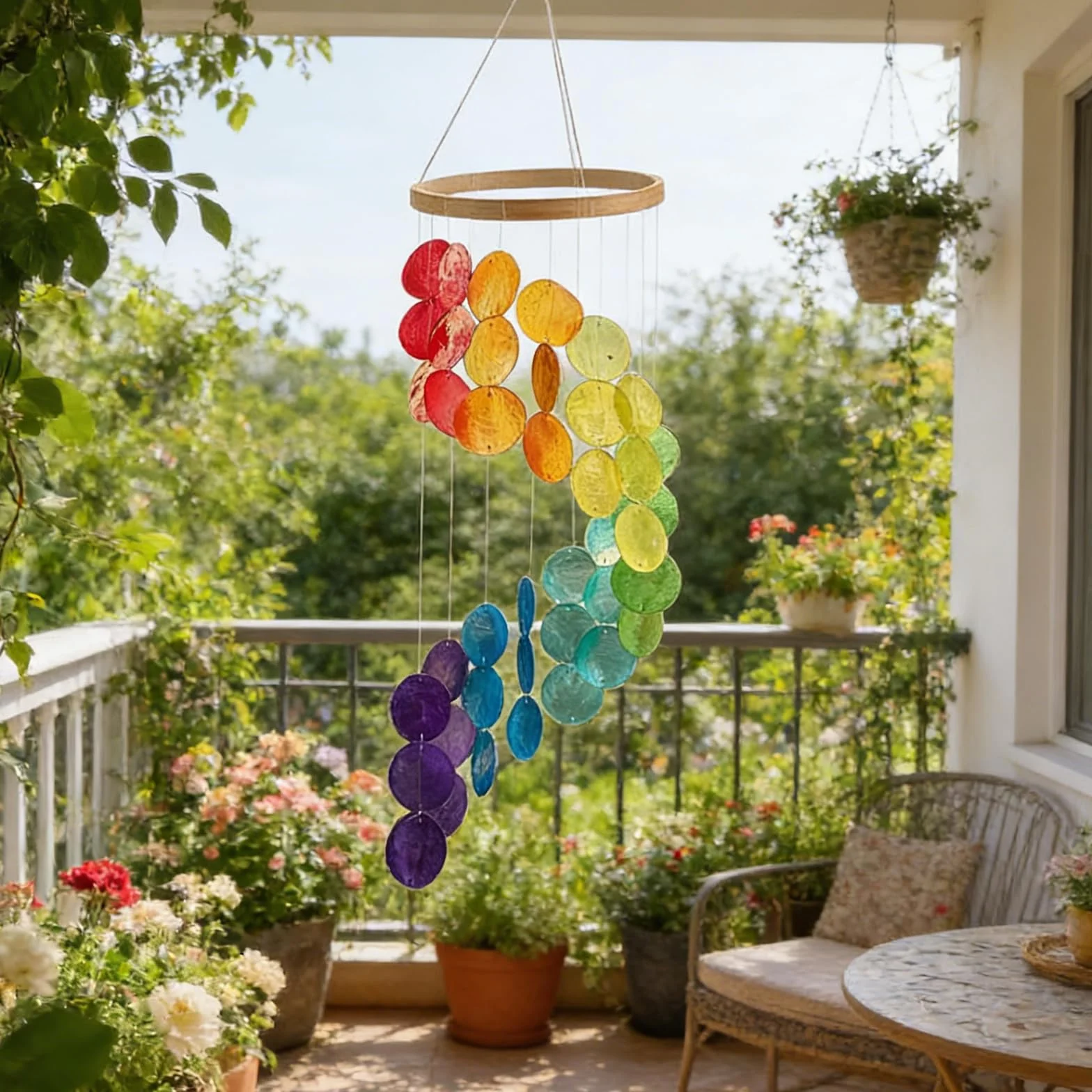 Wind Chimes Campanas De Viento Decoracion Jardin Exterior Conchas para Ventanas Paredes Patio