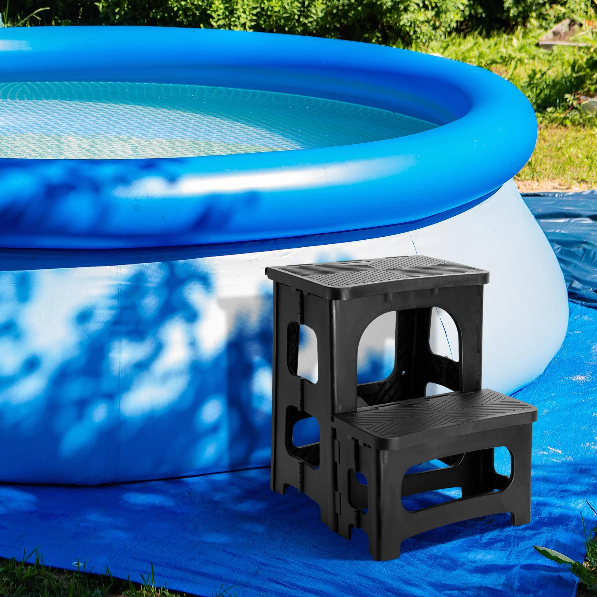 DECOHS Escalones Plegables para bañera de hidromasaje 2 peldaños Antideslizante Taburete Universal
