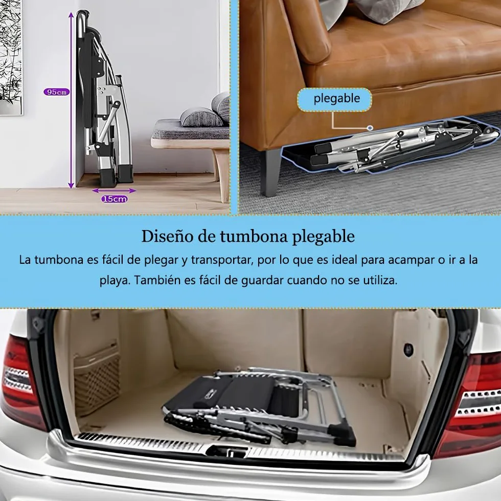 Tumbonas Gravedad Cero, Tumbona de Relax Silla de Jardín Plegable, para Playa, Piscina, Terraza,Camping.Carga Máxima 200kg (A-con Cojín Gris, Set de 1)