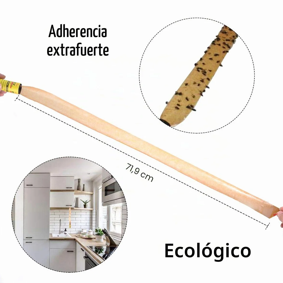 Atrapa Moscas Adhesivo Trampa 16 Rollos Tiras Atrapamoscas No Tóxico