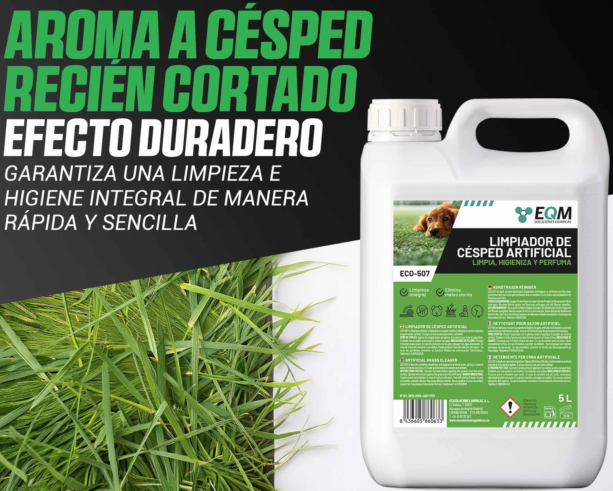 EQM ECO-507 Limpiador de Césped Artificial 5L No Tóxico