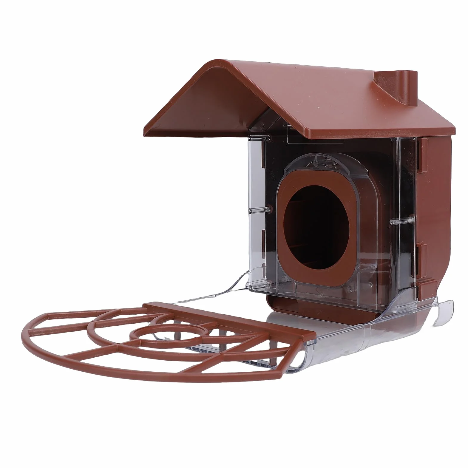 Generic Comedero para Pájaros Al Aire, Resistente a la Intemperie, Compatible con Cámara, Alimentador Ajustable para Observación de Aves y Seguridad, Plástico, 15,27x9,8 Pulgadas para Amantes de