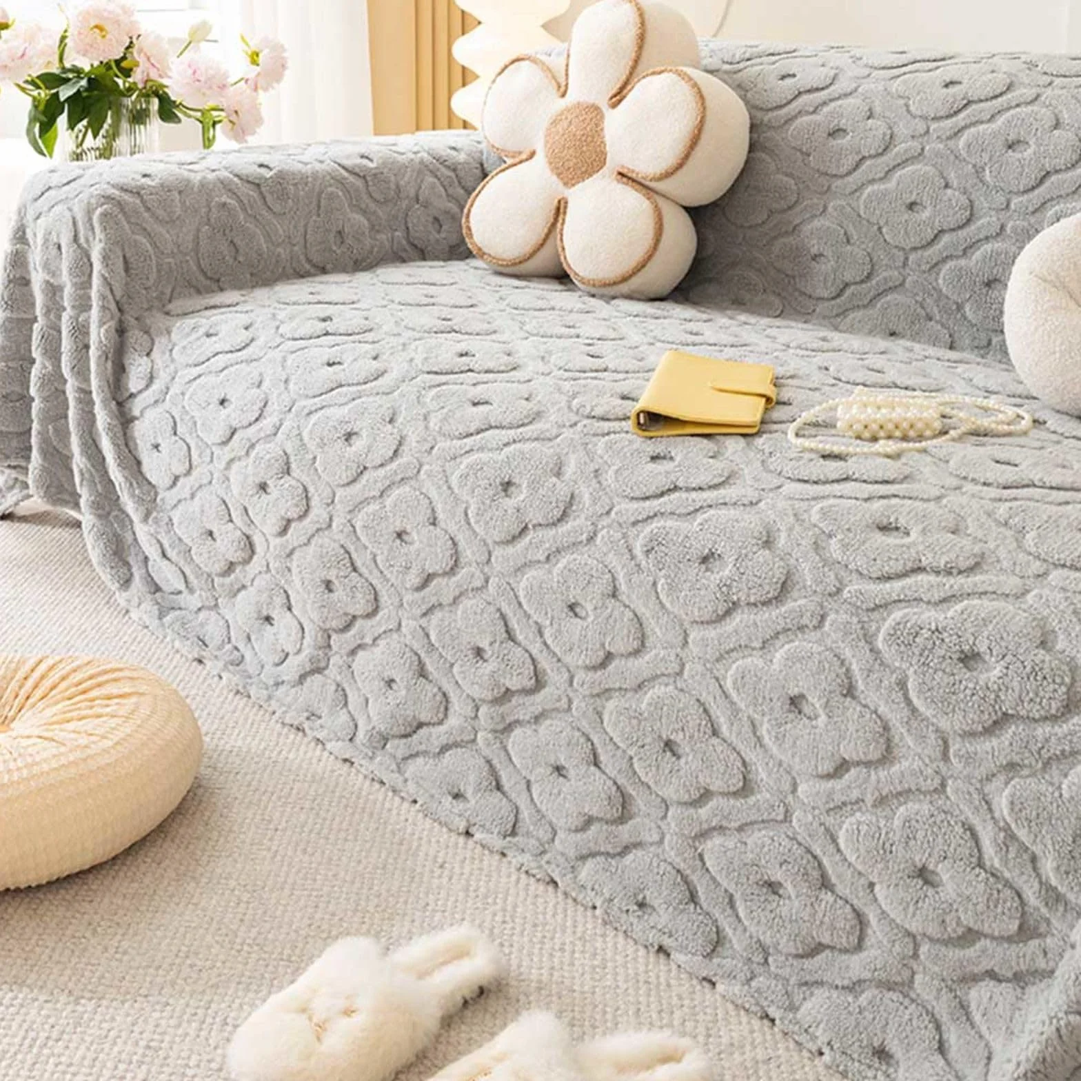 L - Funda de sofá impermeable para sofá L-Sd, manta térmica antideslizante para 1/2/3/4 plazas, protector de sofá con cable (118 x 130 cm), perfecta para decoración del hogar