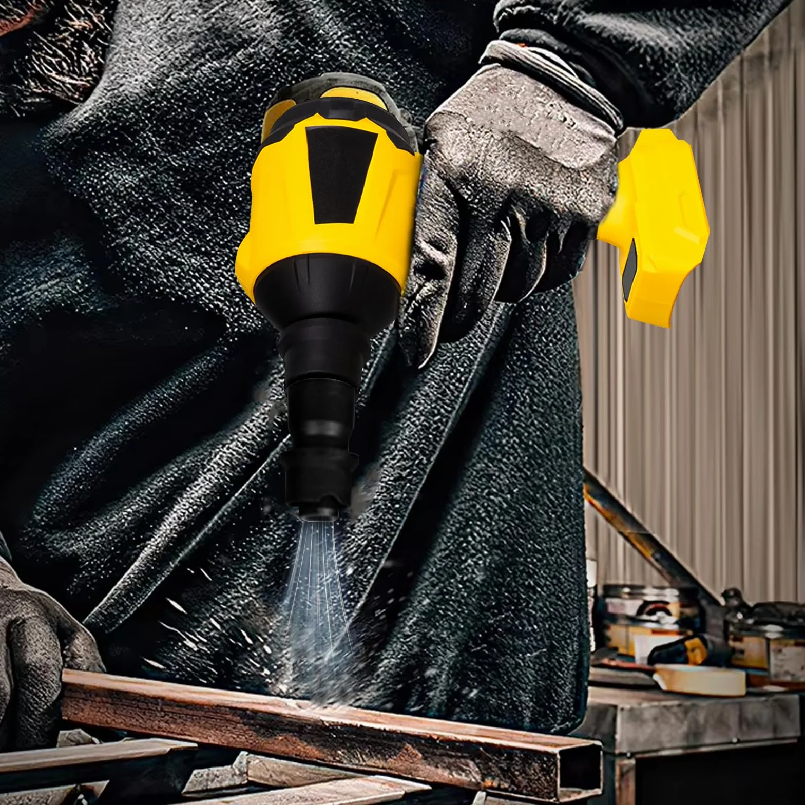 Soplador de Polvo inalámbrico para Dewalt de 20 V batería, Motor de Velocidad Continua de 1000 W, Plumero de Aire comprimido con luz LED y 8 boquillas, 40000 RPM para garajes, talleres