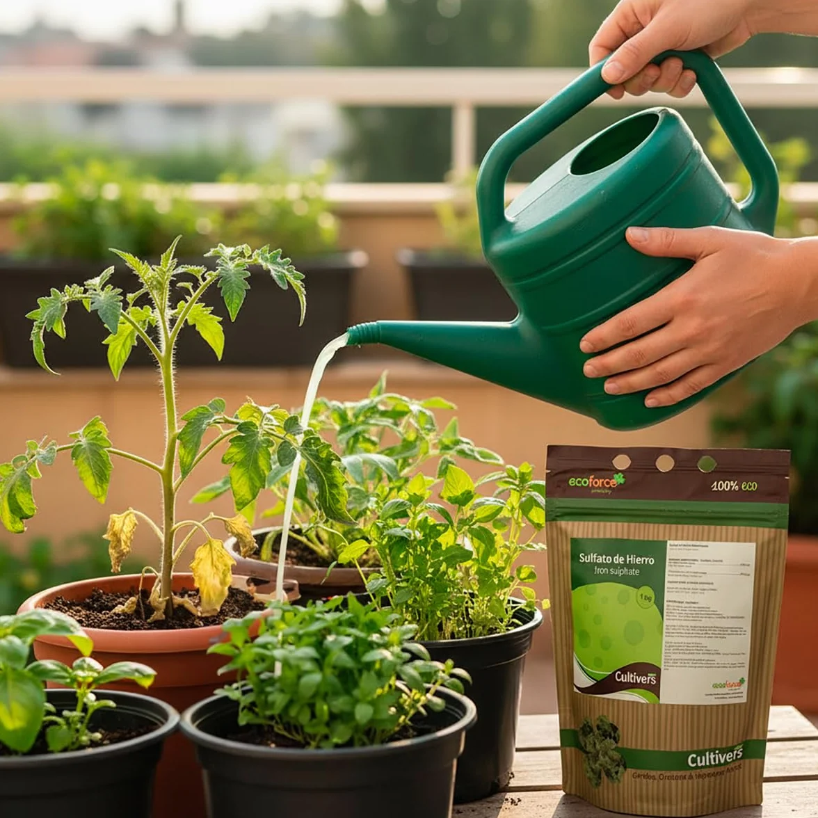 CULTIVERS Sulfato de Hierro Heptahidratado Granulado 2x1 kg para Jardinería y Hogar