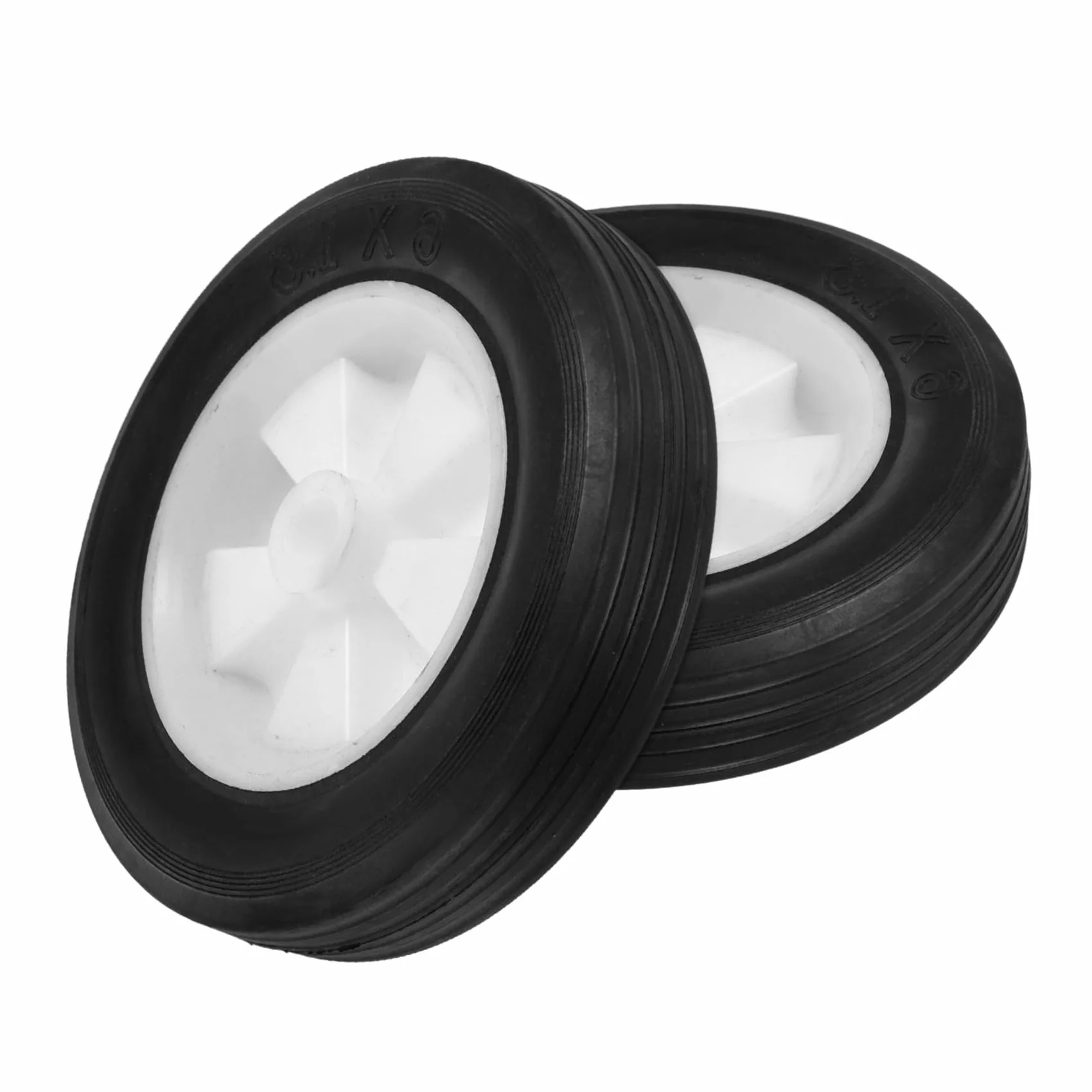 2 piezas Ruedas de Goma Sólidas para Cortacésped de Resistentes y Duraderas Ruedas para Herramientas de Jardín y Reparación de Cortadoras