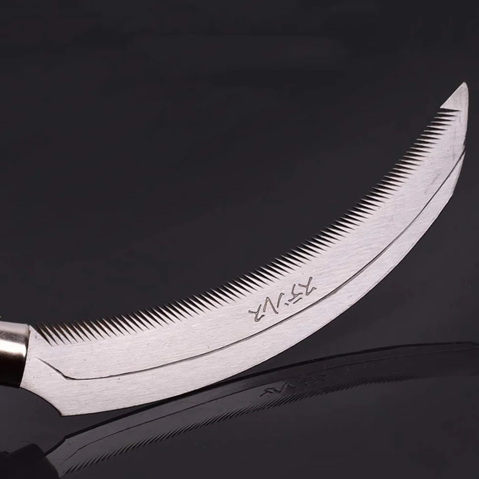 Hoz de deshierbe Japonesa de Acero Inoxidable, Mango de Madera Dura 7.87" y 6.3"