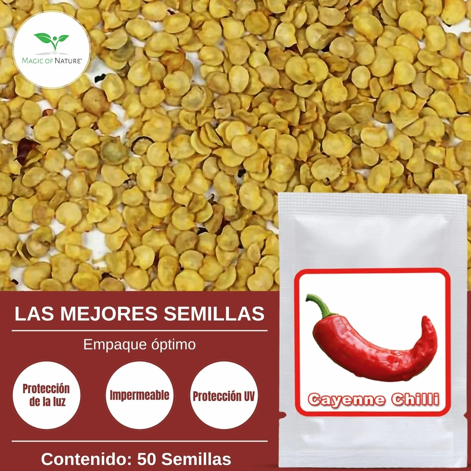 Red Cayenne Semillas de Chile Capsicum annuum 50 Ud. Nivel de Picante 8