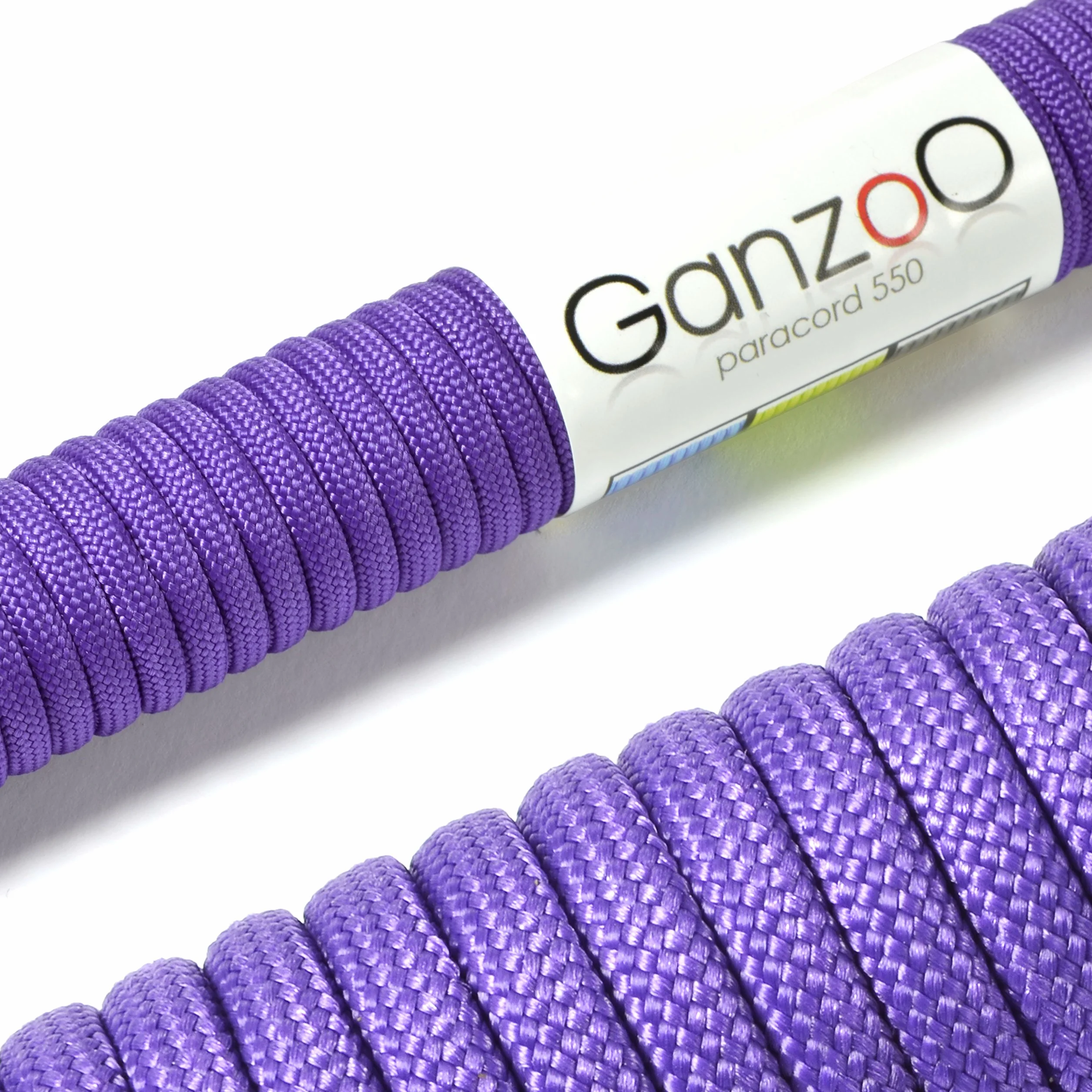 Ganzoo Paracord 550 Tipo 3, Cordón 4 mm 15 m, Poliéster/Nylon, 7 Hilos Interiores, Resistente al Color, Lavable, para Bricolaje, Violett