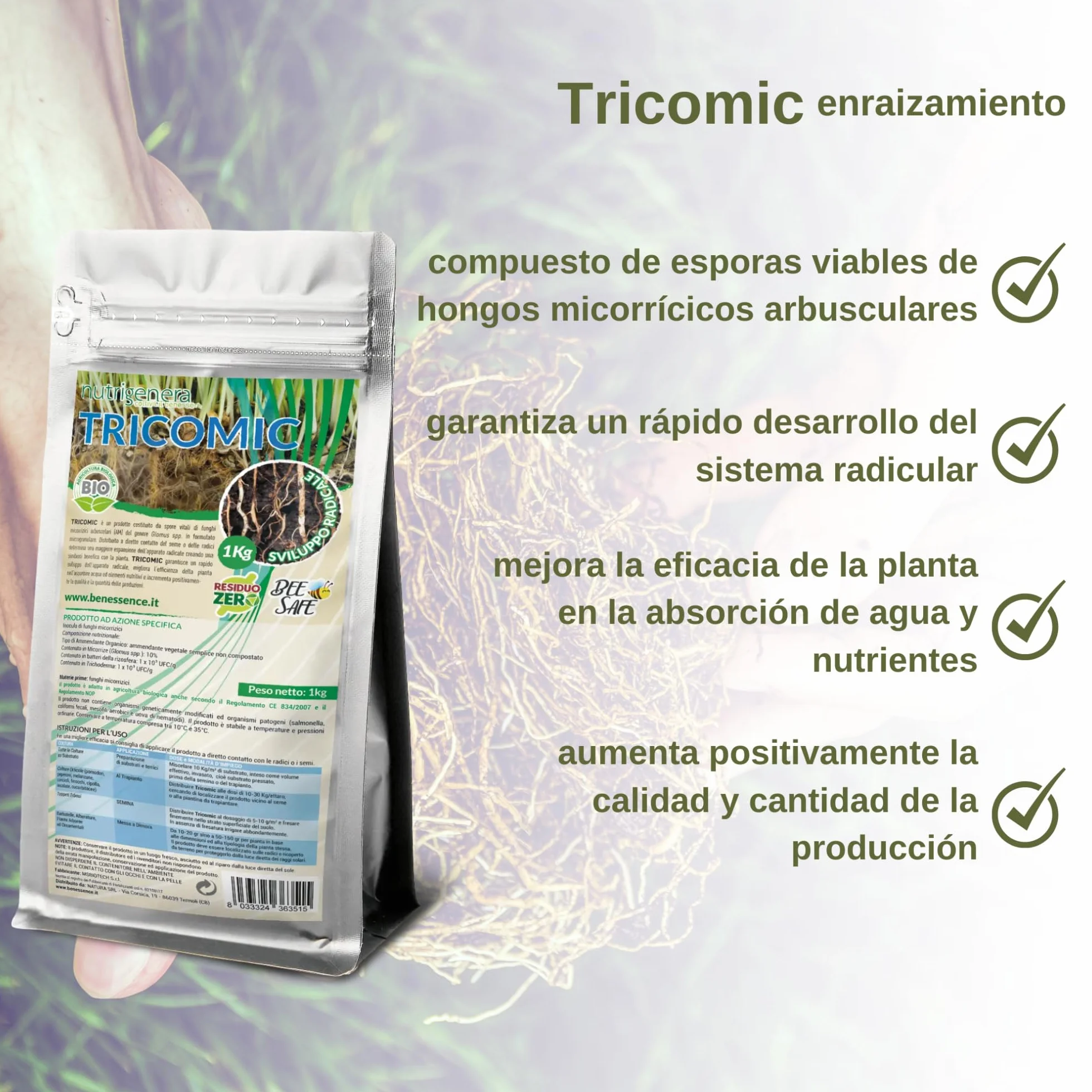 Tricomic Bio 2 kg Inóculo de Hongos Micorrícicos Beauveria bassiana Metarhizium