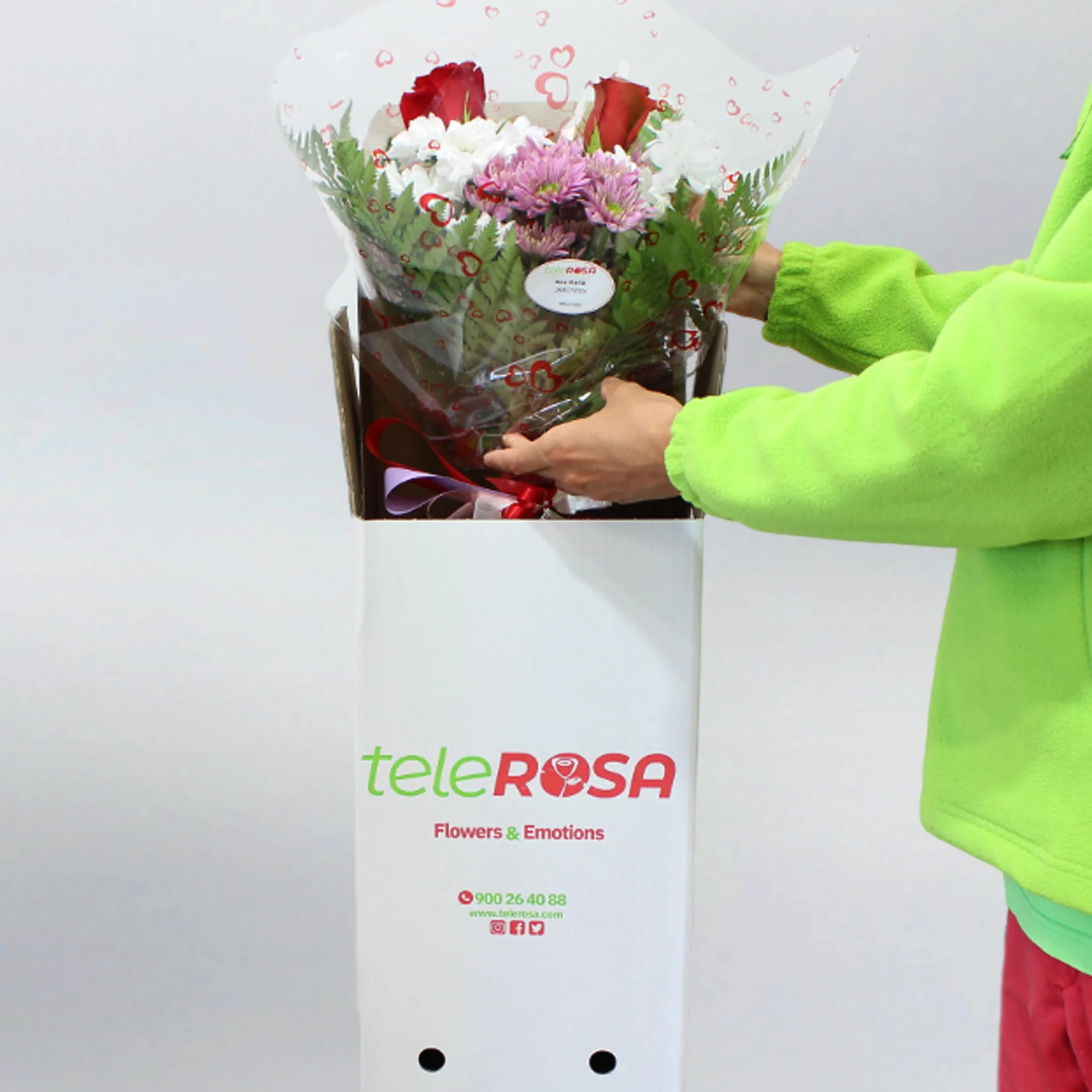 Pareja Rosas Rojas Naturales teleROSA - Flores naturales a domicilio con tarjeta dedicatoria