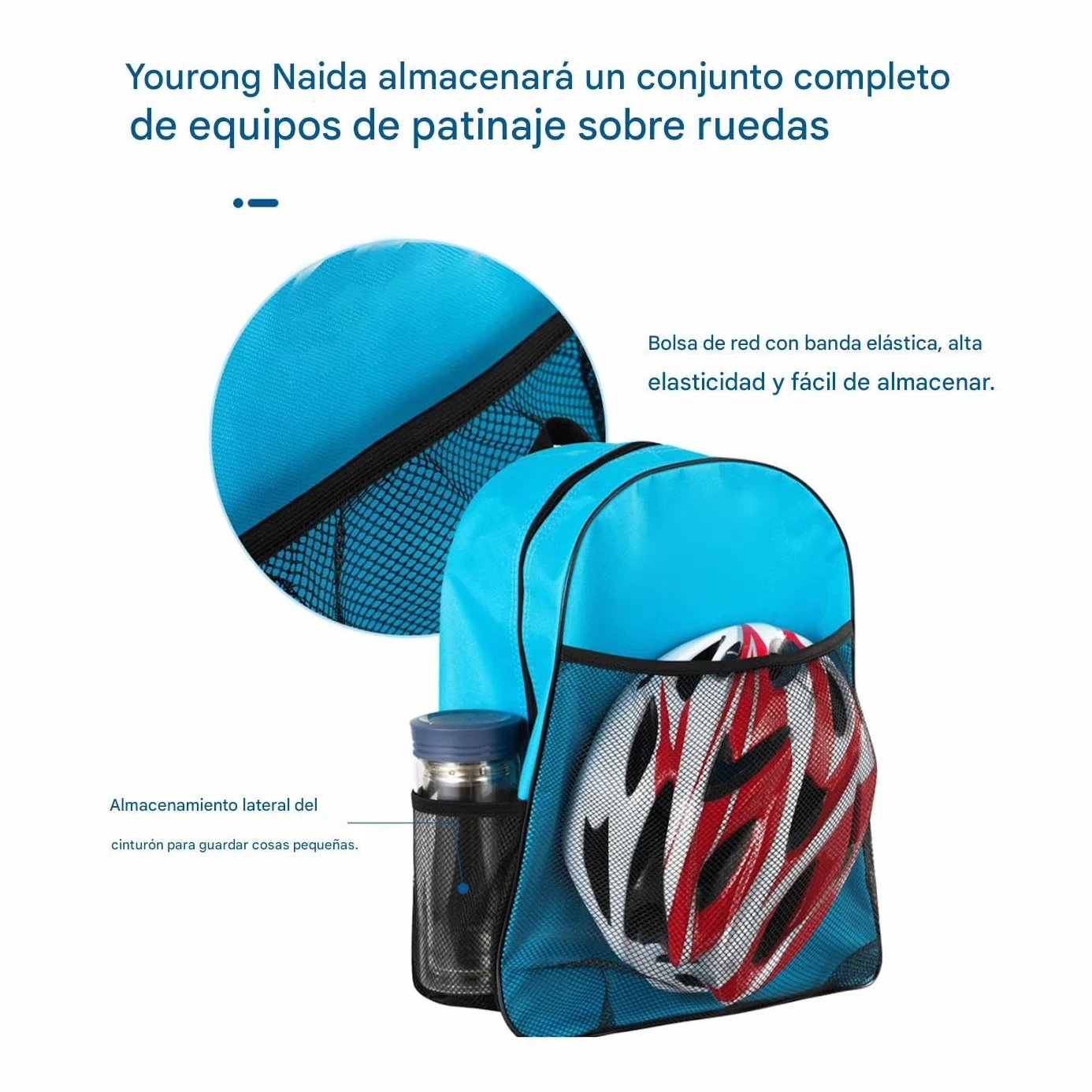 Mochila para Patines Gran Capacidad Impermeable 35x17x43cm